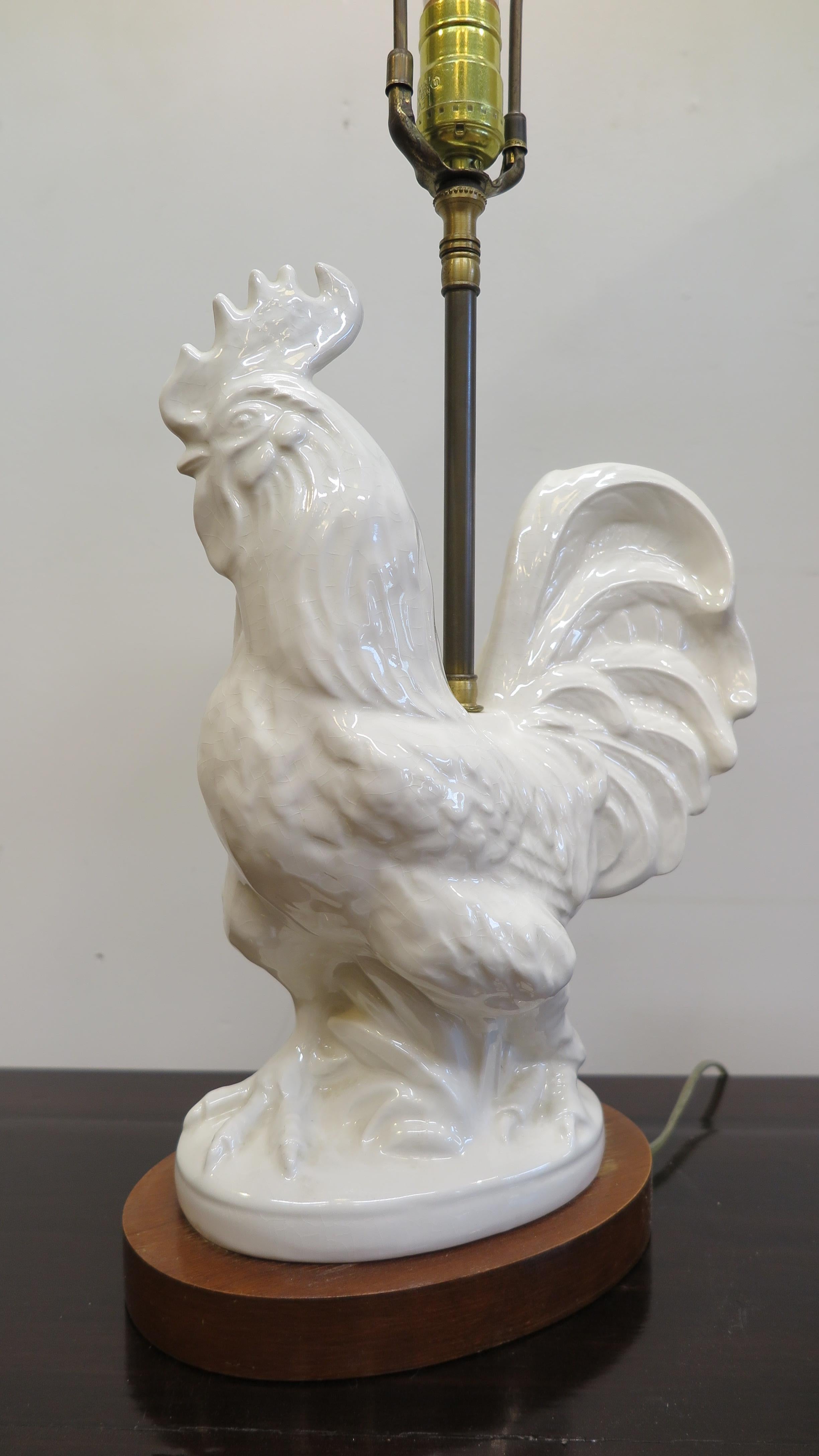 Mid Century French Rooster Lamps In Good Condition For Sale In New York, NY