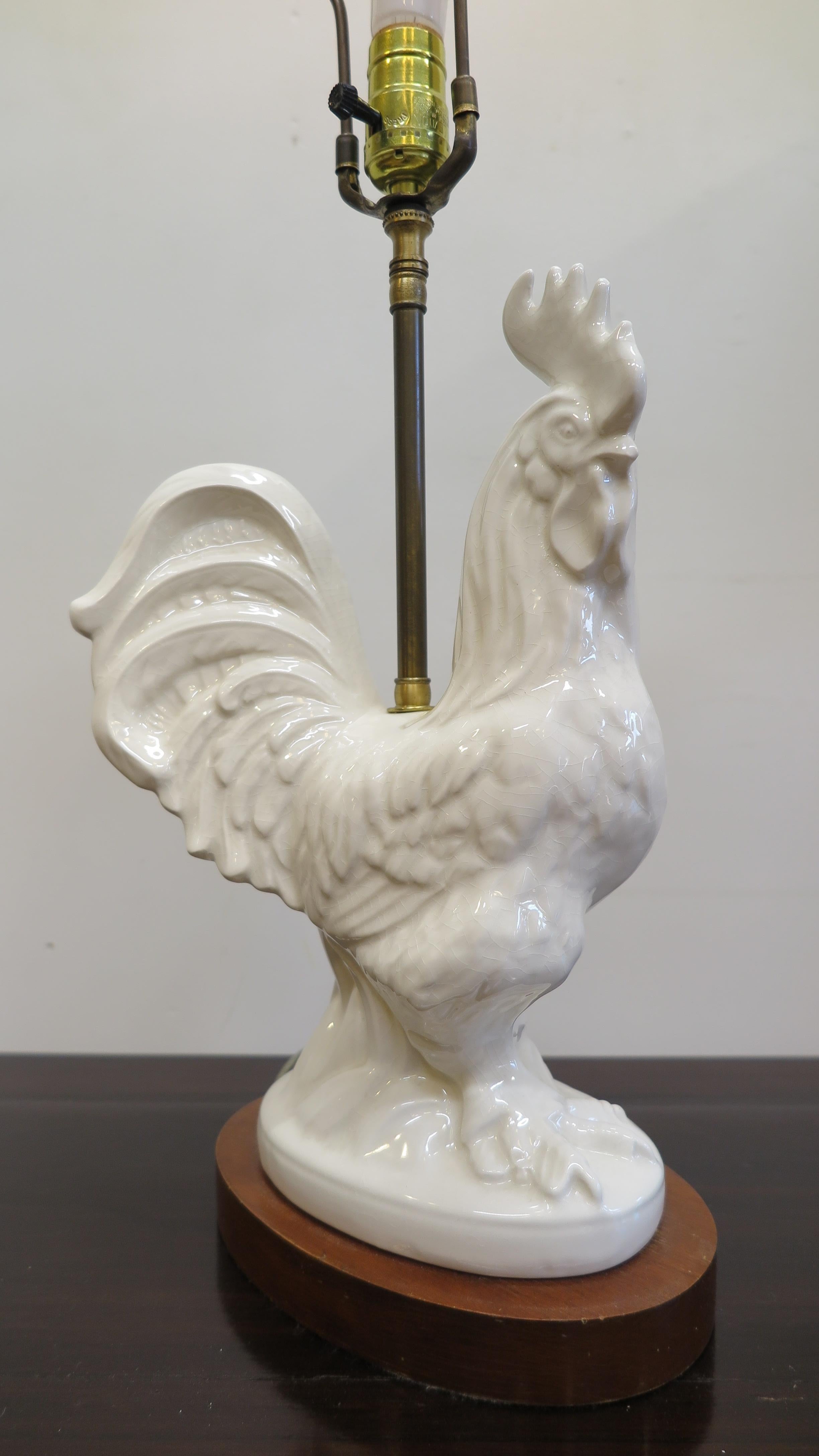Ceramic Mid Century French Rooster Lamps For Sale