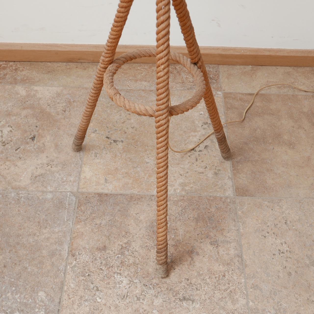 Mid-Century French Rope Floor Lamp by Audoux Minet 4