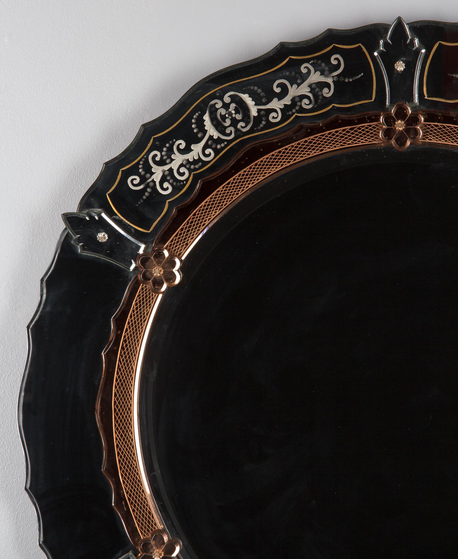 Midcentury French Round Venetian Mirror, 1950s 5