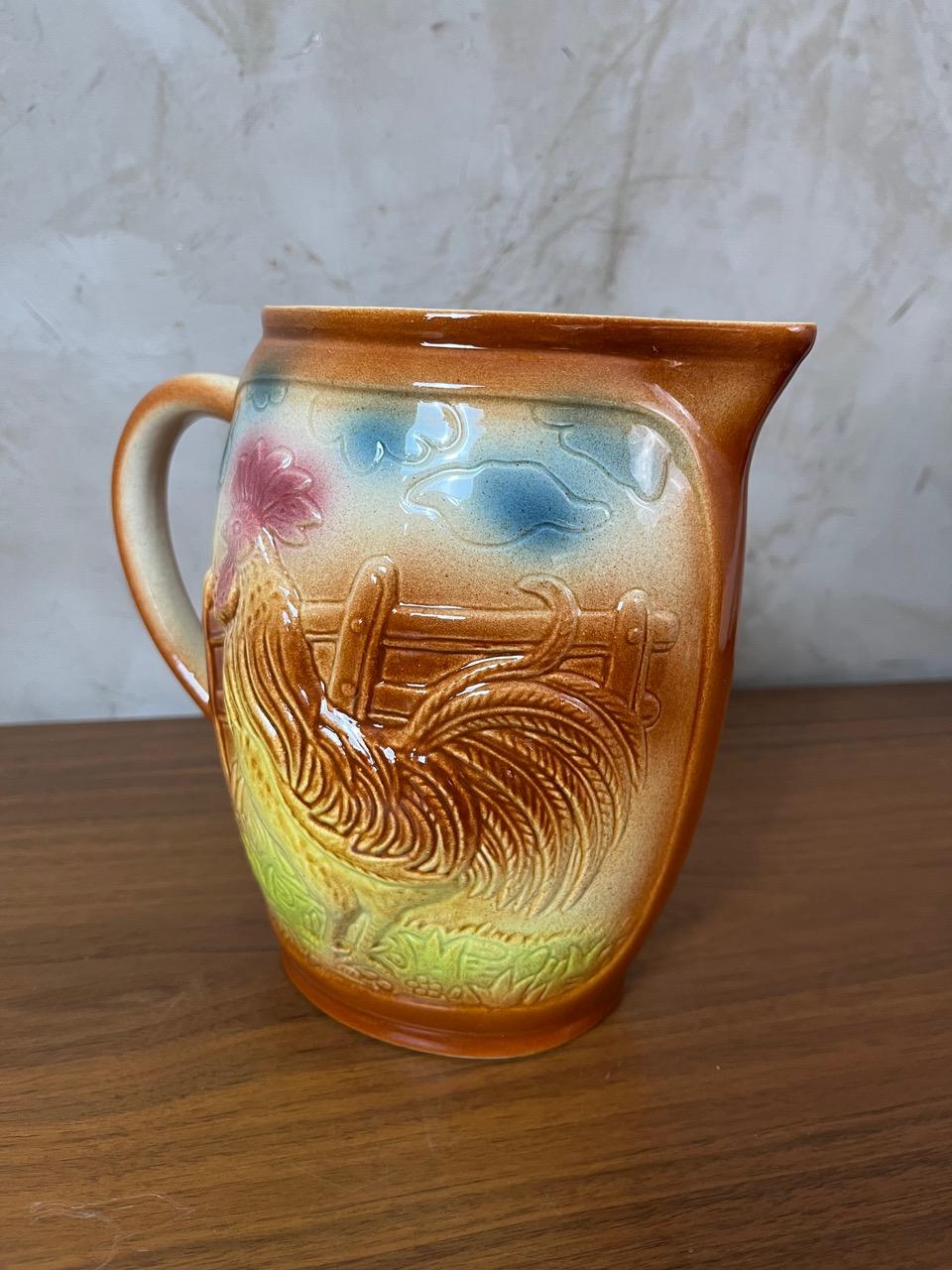 Französischer Saint Clément Barbotine Krug aus der Jahrhundertmitte, 1950er Jahre im Angebot 5