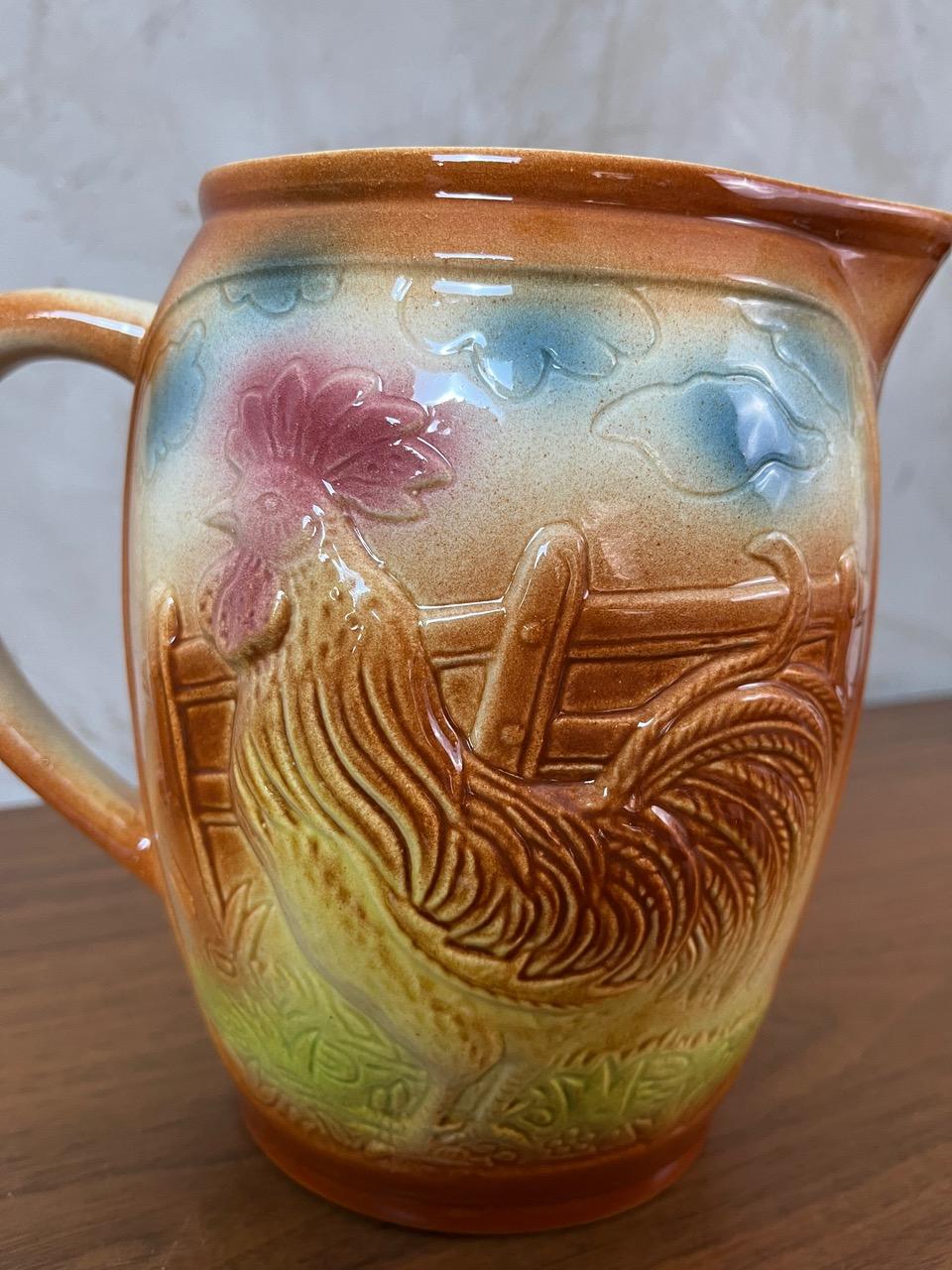 Französischer Saint Clément Barbotine Krug aus der Jahrhundertmitte, 1950er Jahre im Angebot 3