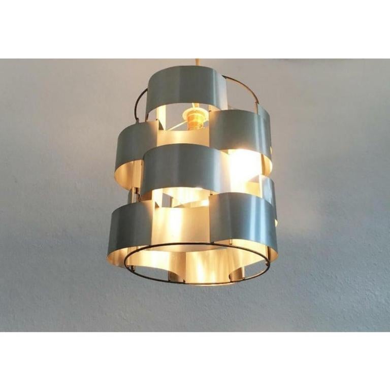 Mid-Century French Sculptural Aluminum Pendant by Max Sauze, 1960s For Sale 1