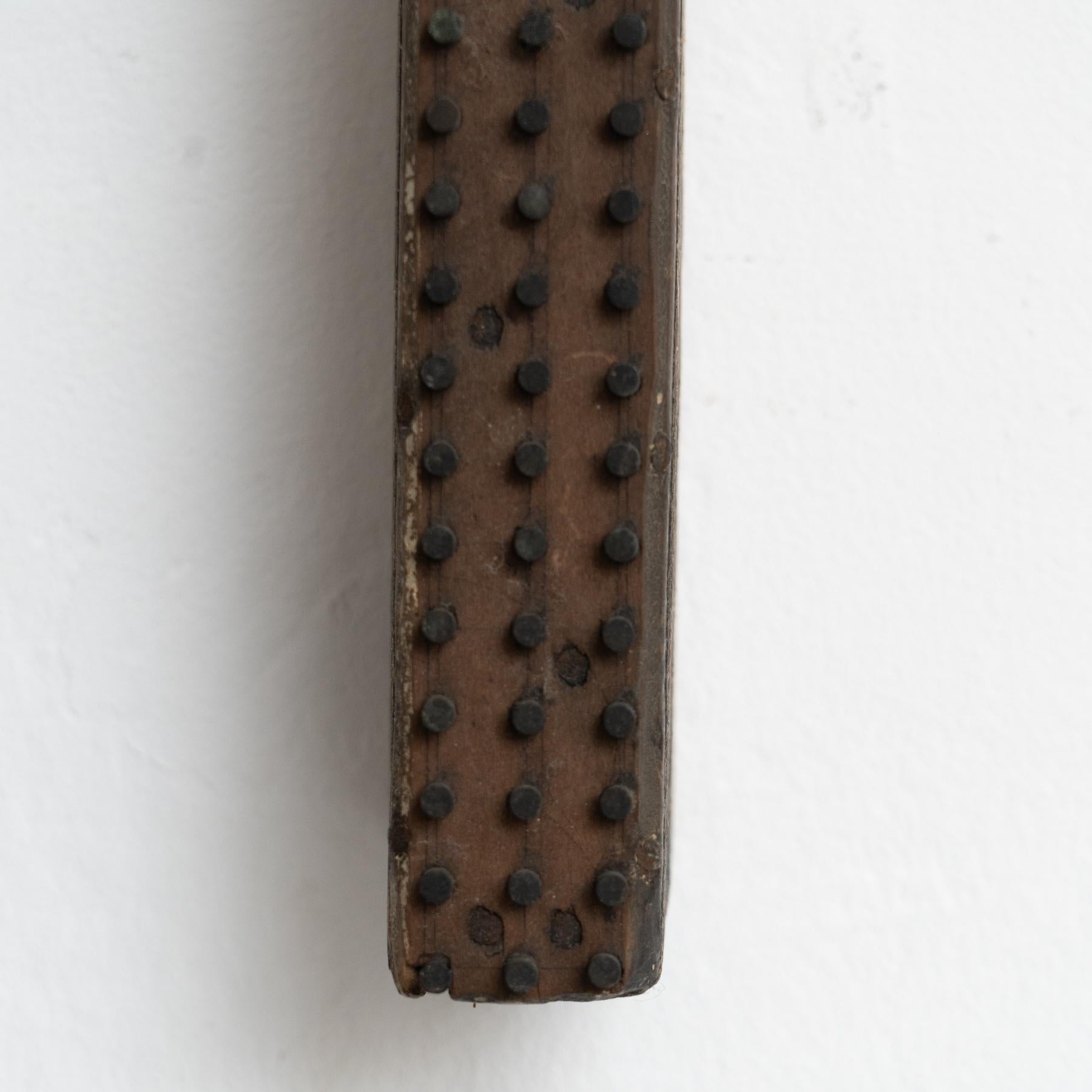 Mid-Century French Sculptural Artwork  Wood with Metal Inlays  Circa 1950 For Sale 5