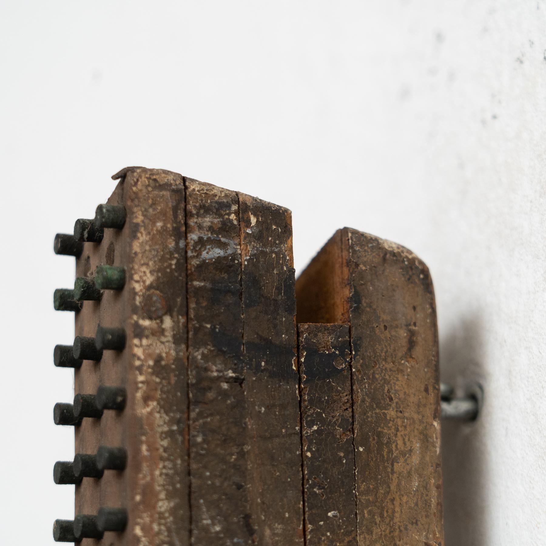 Mid-Century French Sculptural Artwork  Wood with Metal Inlays  Circa 1950 For Sale 6