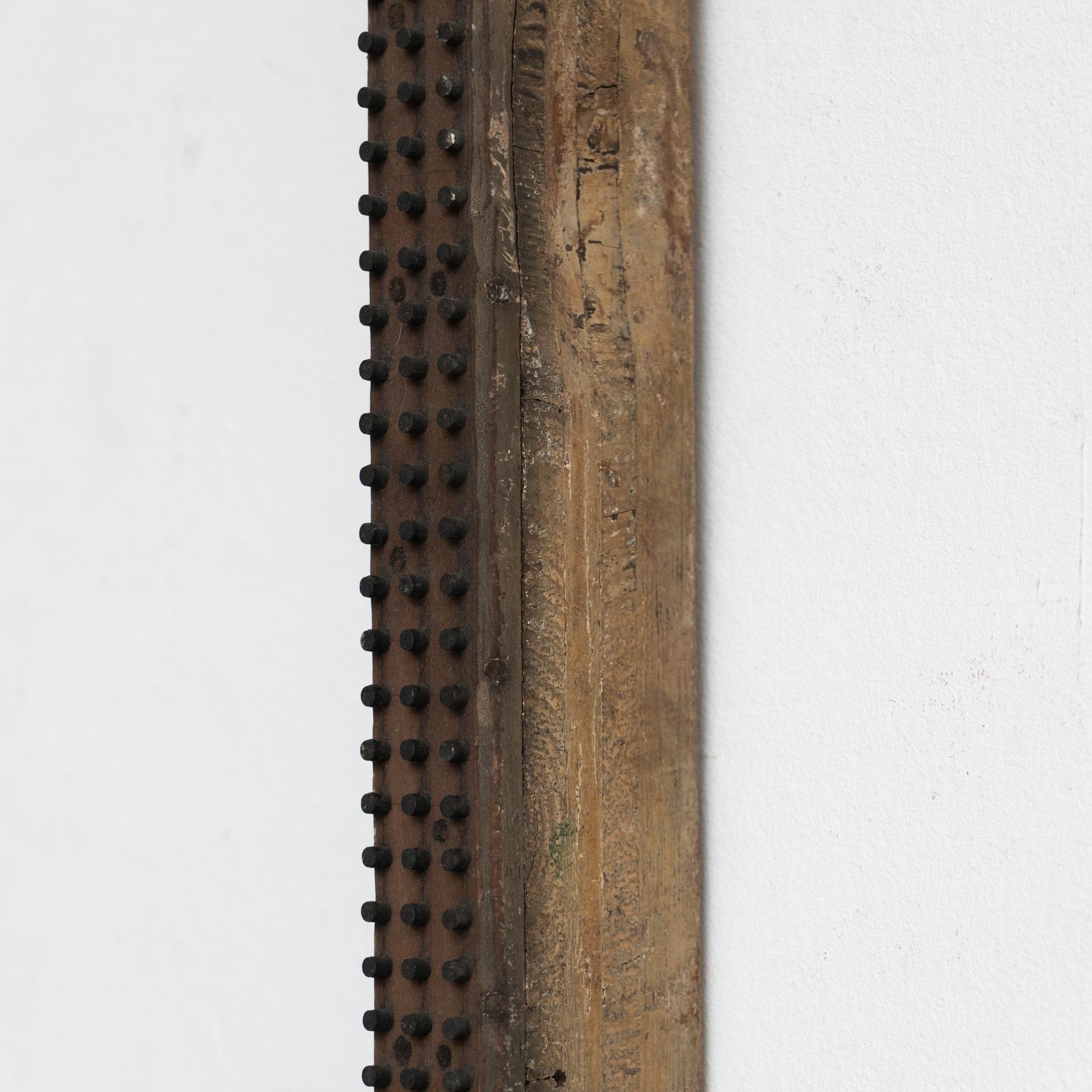 Mid-20th Century Mid-Century French Sculptural Artwork  Wood with Metal Inlays  Circa 1950 For Sale