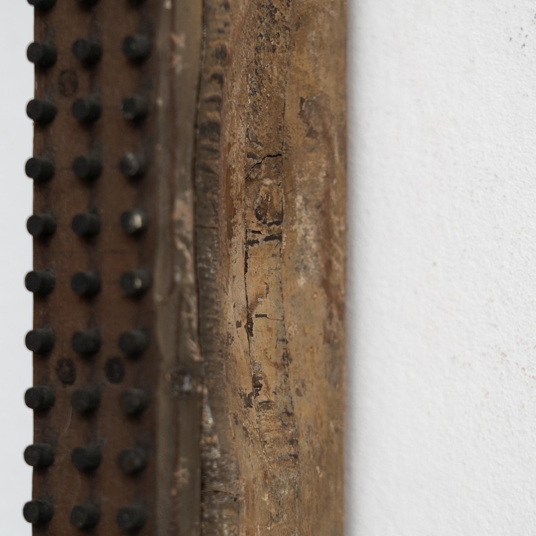 Mid-Century French Sculptural Artwork  Wood with Metal Inlays  Circa 1950 For Sale 1