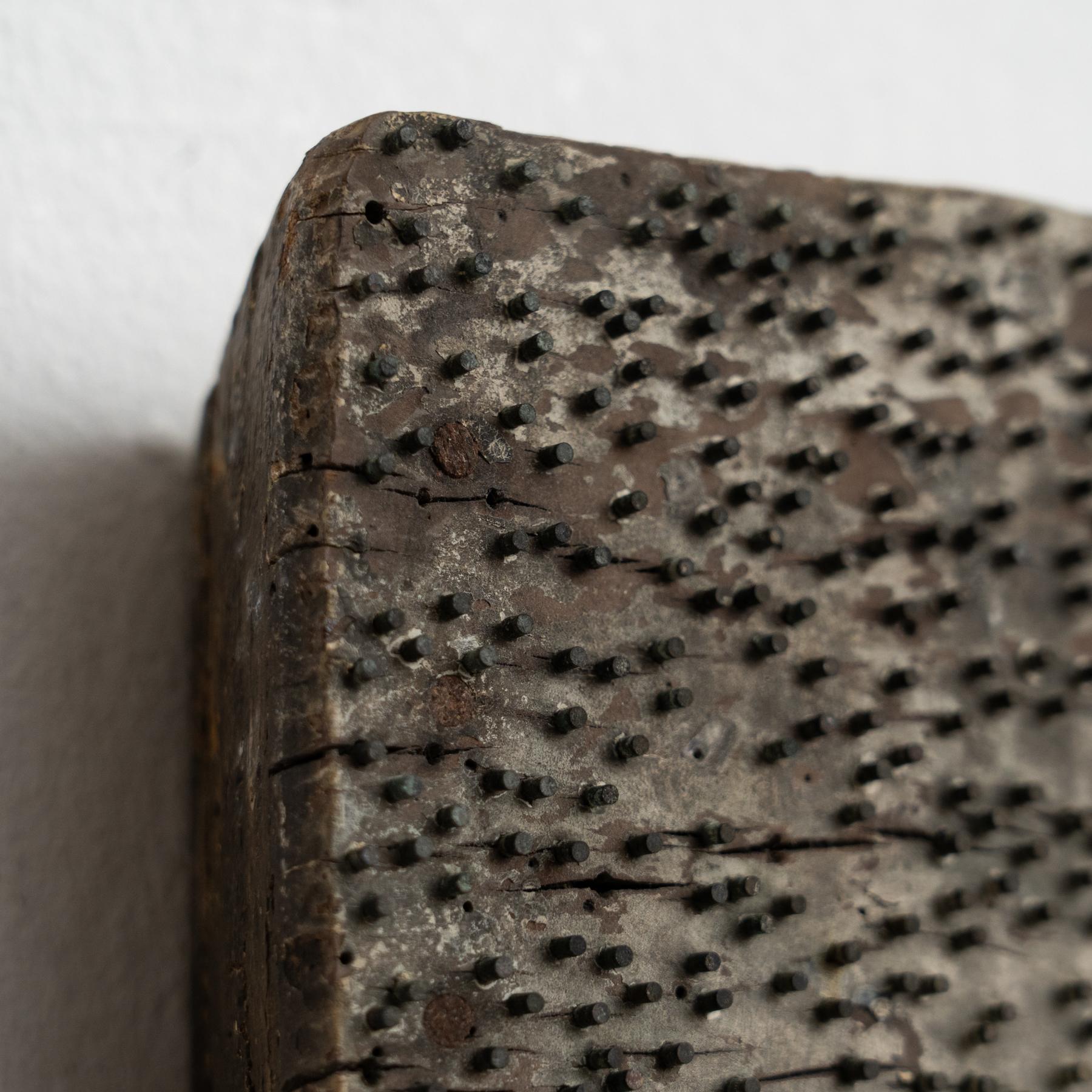 Mid-Century French Sculptural Artwork  Wood with Metal Inlays  Circa 1950 For Sale 2