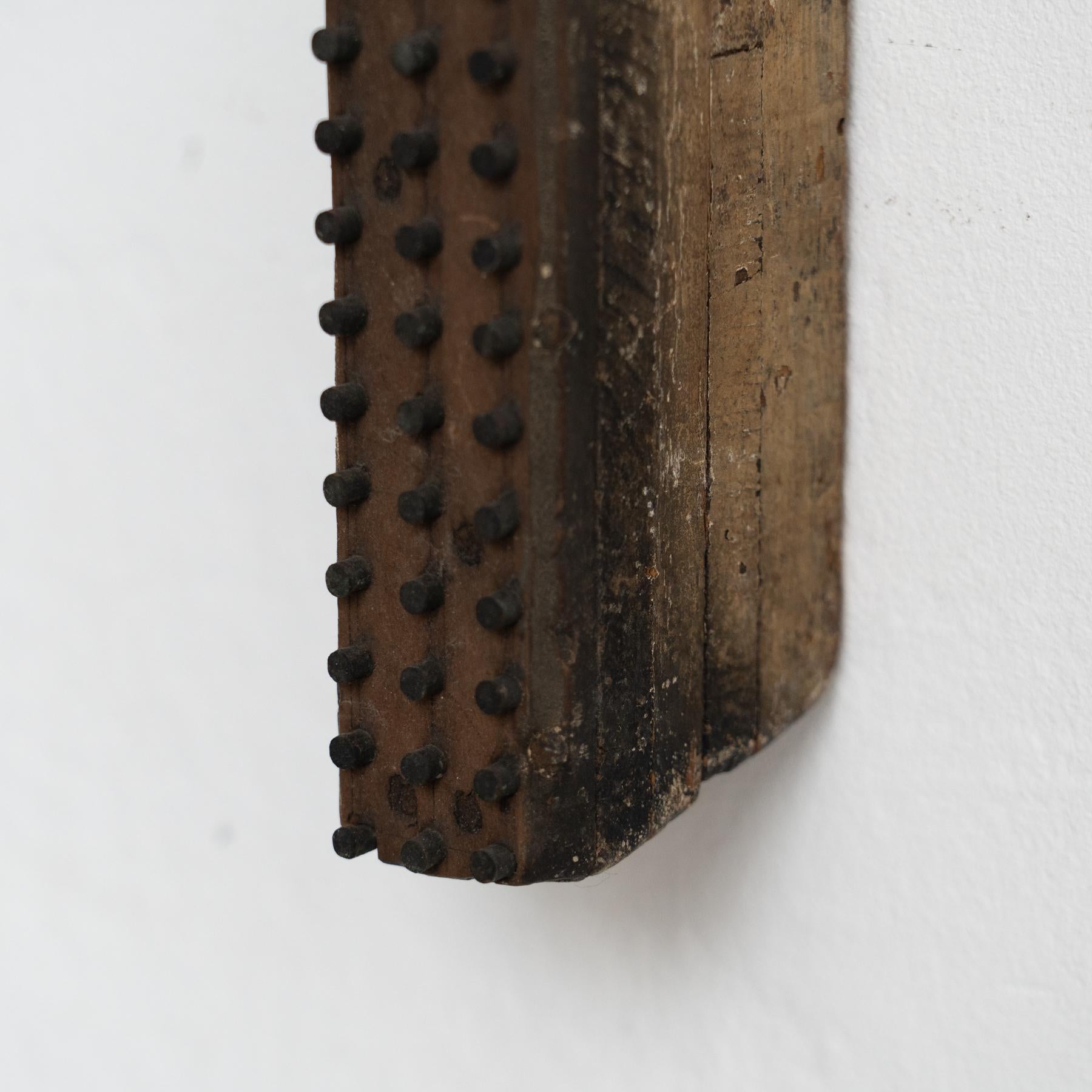 Mid-Century French Sculptural Artwork  Wood with Metal Inlays  Circa 1950 For Sale 2