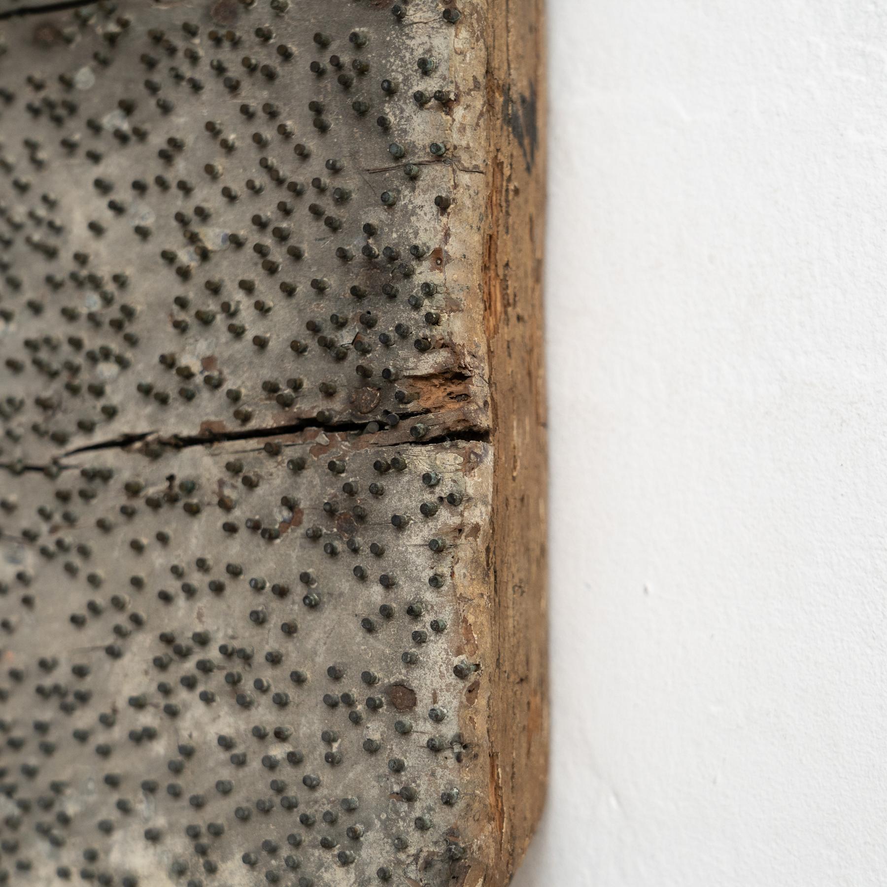 Mid-Century French Sculptural Artwork  Wood with Metal Inlays  Circa 1950 For Sale 3