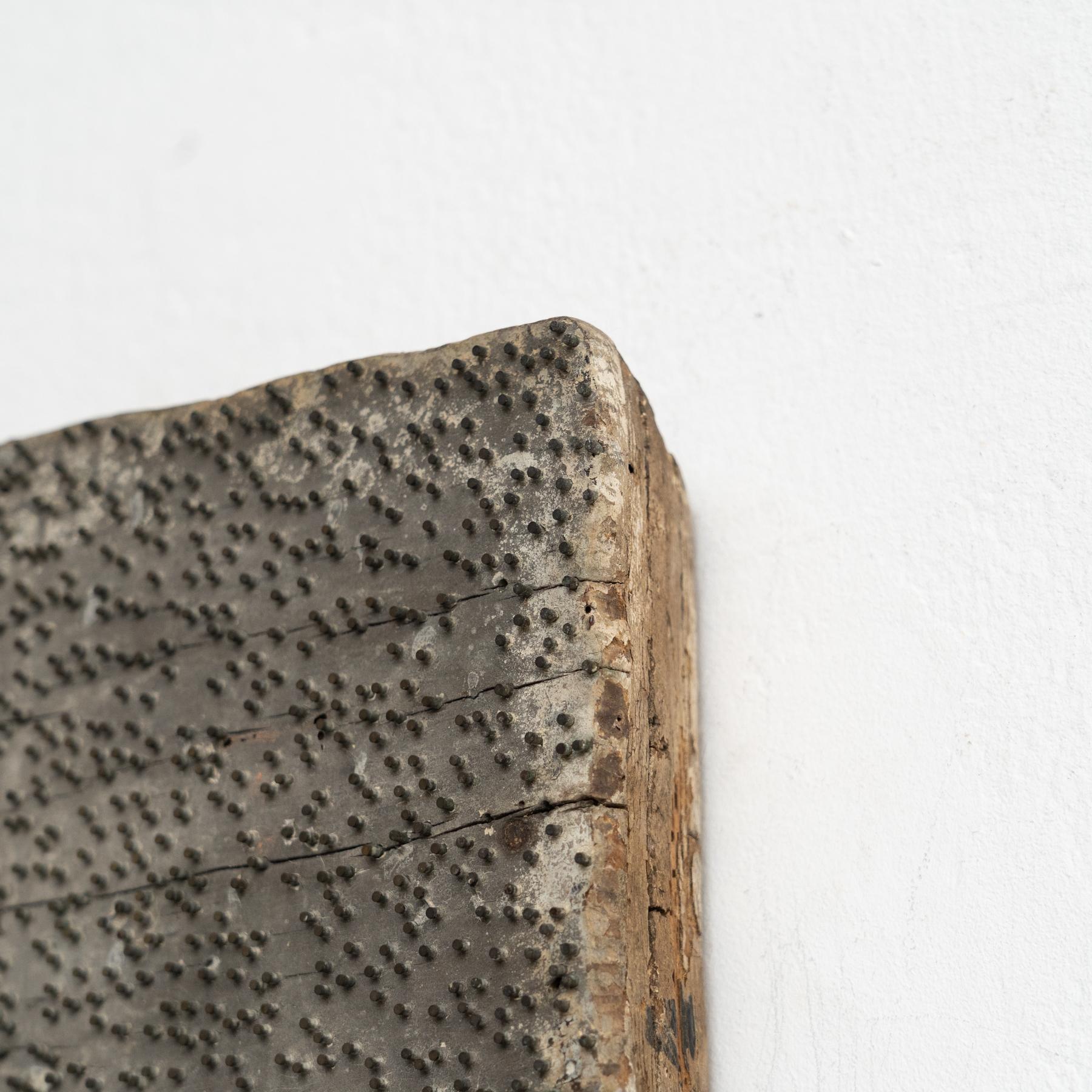 Mid-Century French Sculptural Artwork  Wood with Metal Inlays  Circa 1950 For Sale 4