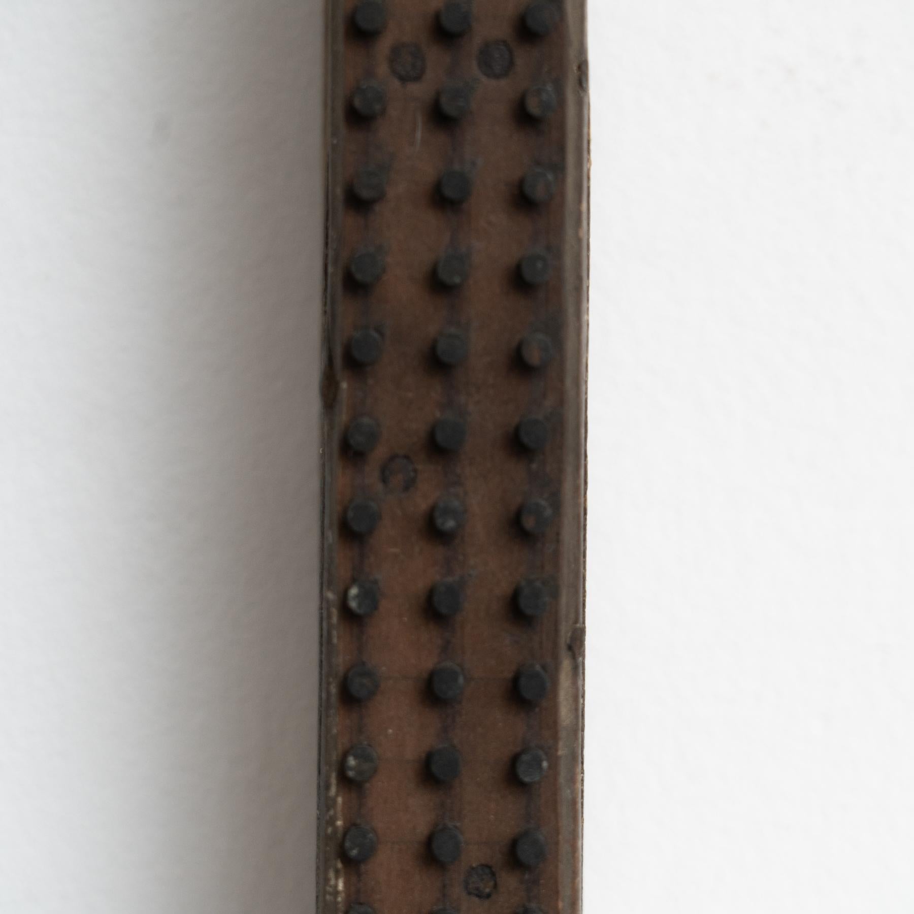 Mid-Century French Sculptural Artwork  Wood with Metal Inlays  Circa 1950 For Sale 4