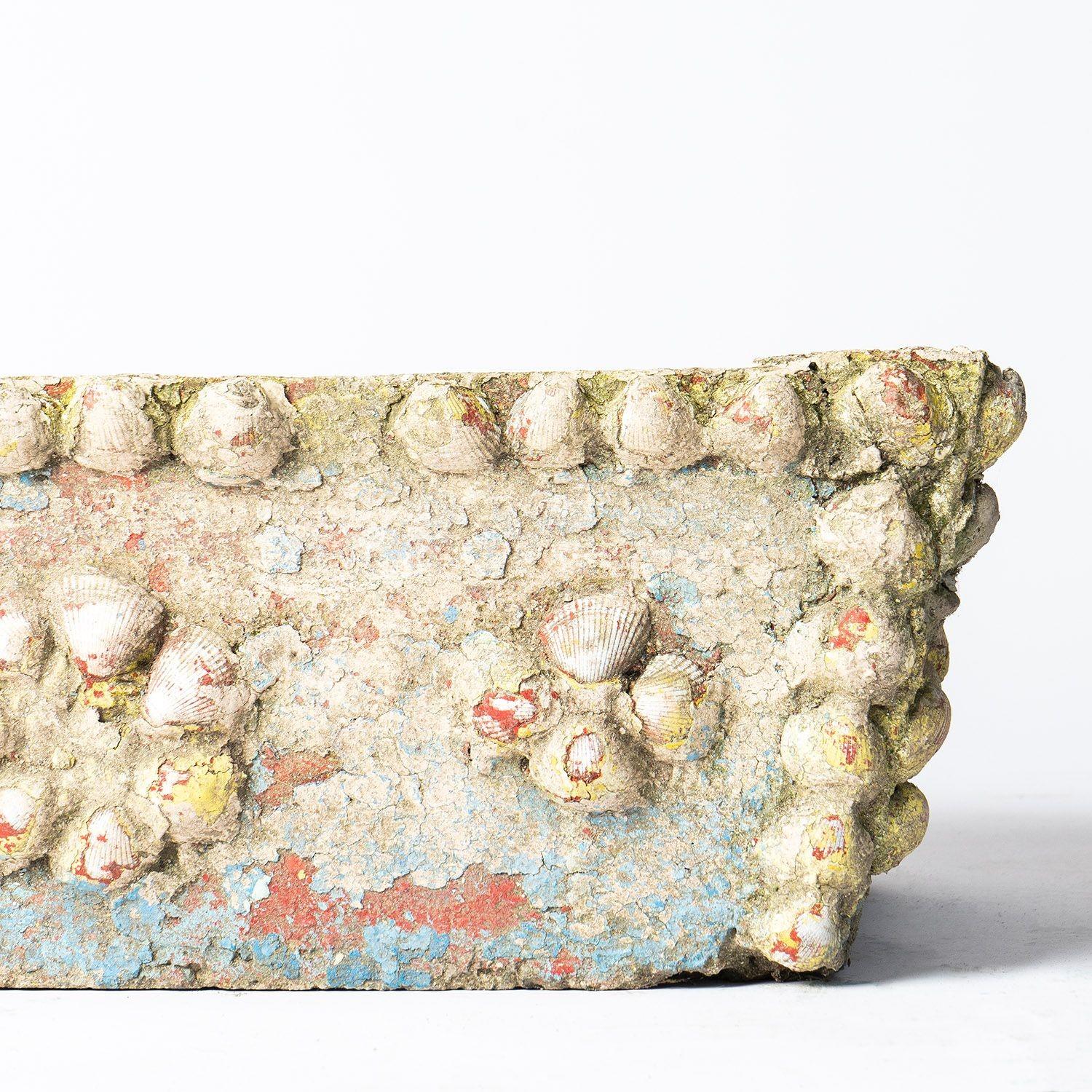 Vintage French Painted Cast Stone Sea Shell Planter Jardiniere, c.1950s  For Sale 9