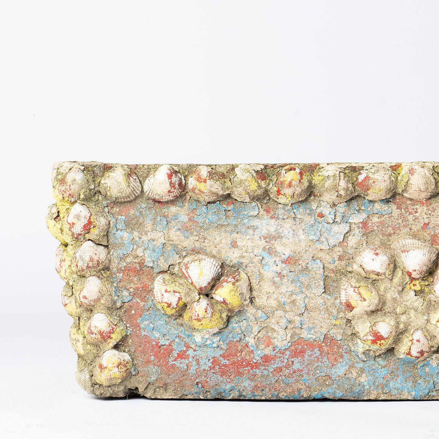 Vintage French Painted Cast Stone Sea Shell Planter Jardiniere, c.1950s  For Sale 2