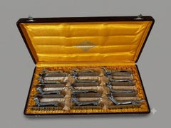 Französisches Set aus 12 versilberten Messerständern in Tierform aus Bronze aus der Mitte des Jahrhunderts, 1950er Jahre