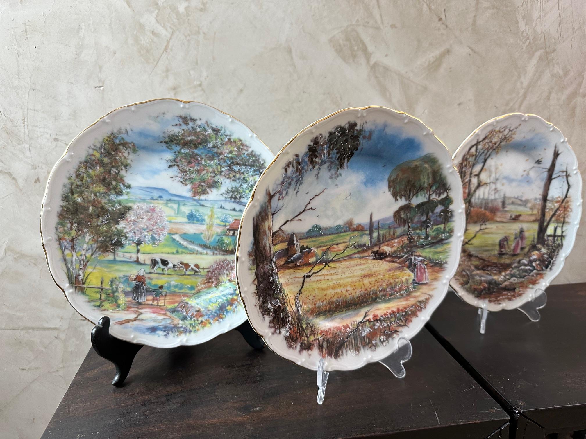 Juego francés de platos Four Seasons de mediados de siglo, años 50 en venta 3