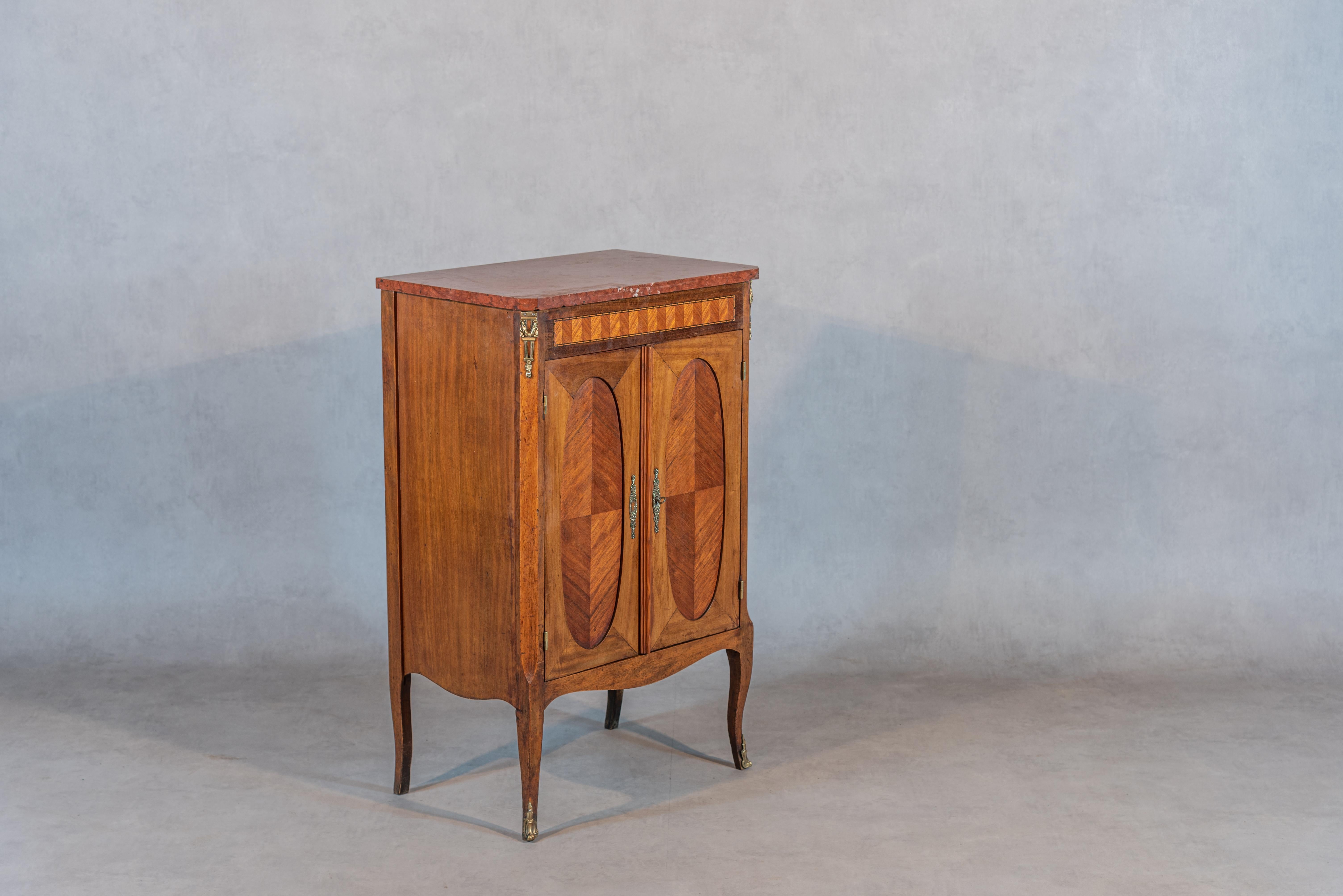 Art Deco Midcentury French Side Chevet Table For Sale