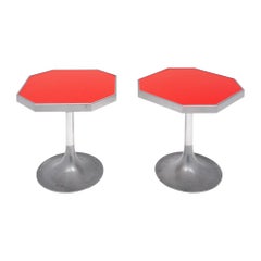 Mid-Century Modern Side Tables with Steel Tulip Base, France, 1970