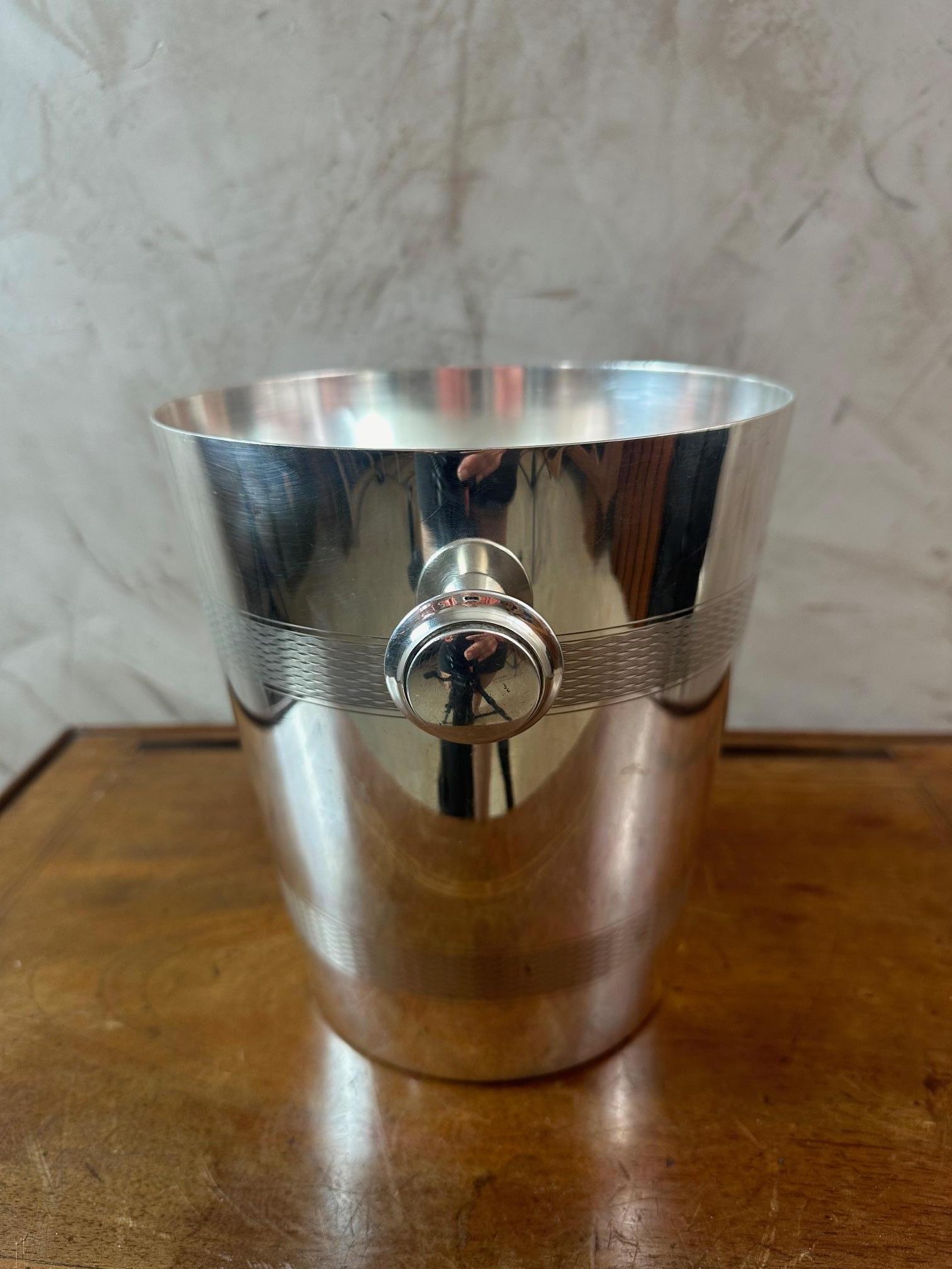 Mid-20th Century Mid-century French Silver Plate Champagne Bucket, 1960s For Sale