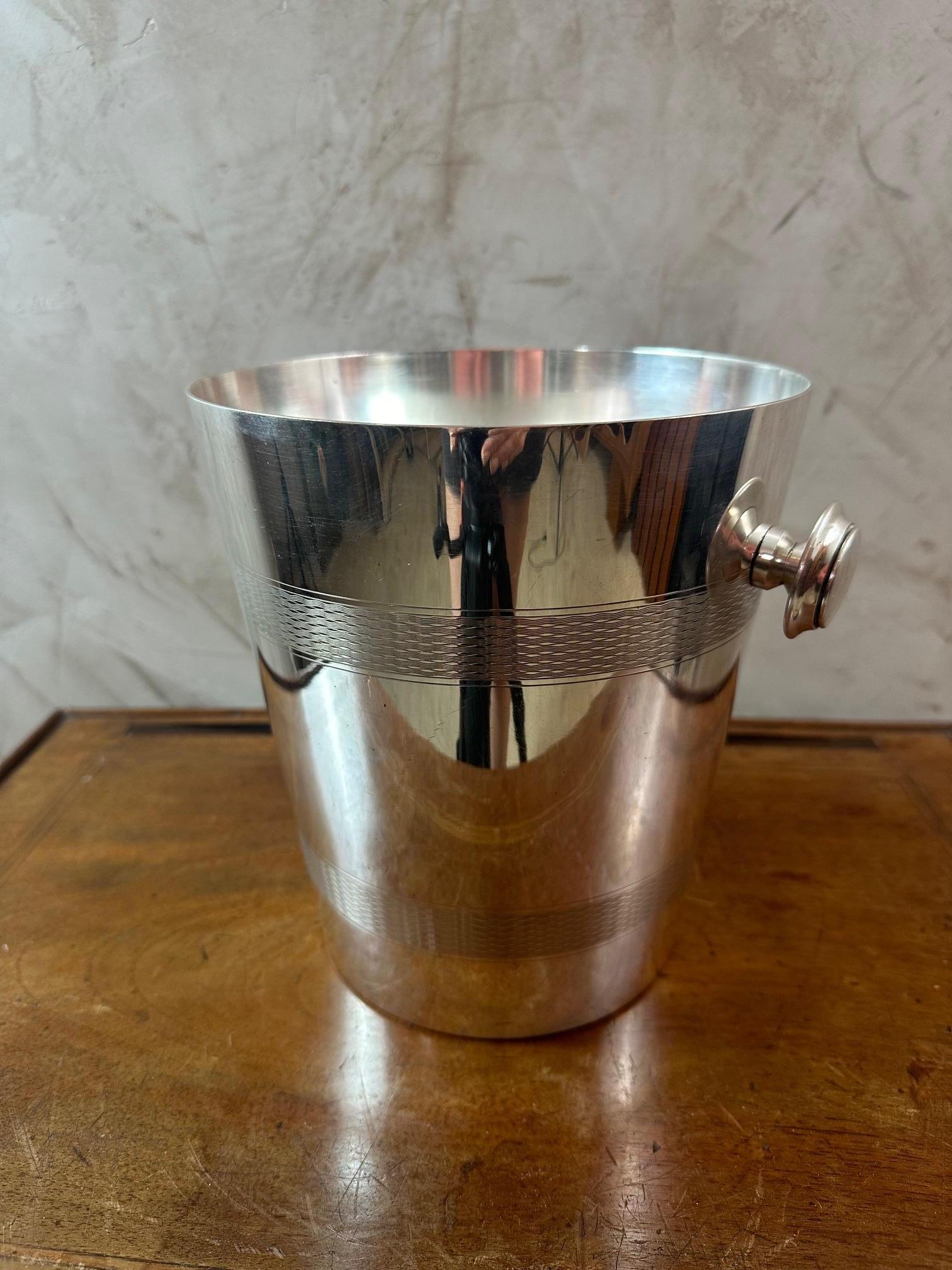 Mid-century French Silver Plate Champagne Bucket, 1960s For Sale 1