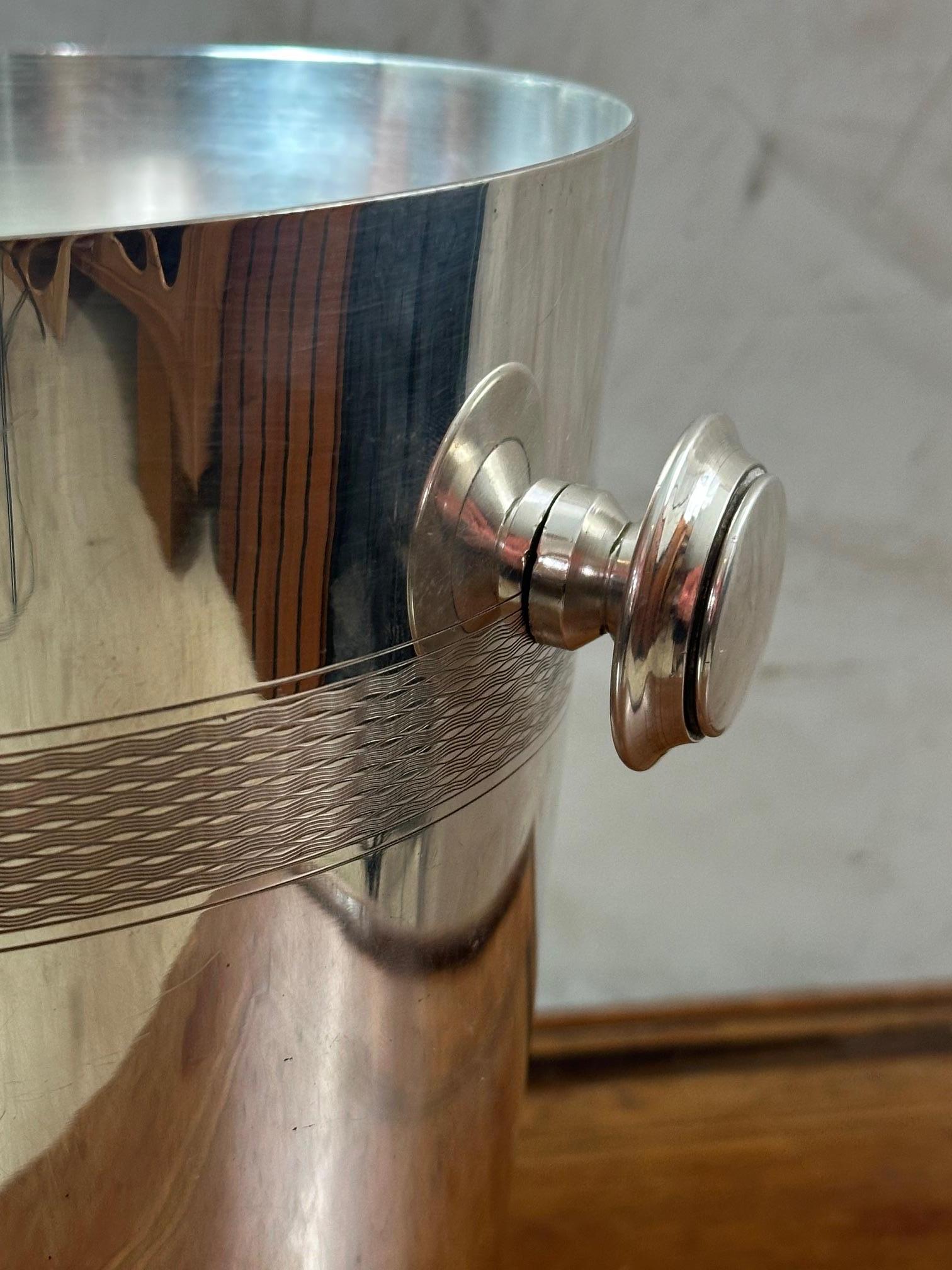 Mid-century French Silver Plate Champagne Bucket, 1960s For Sale 2