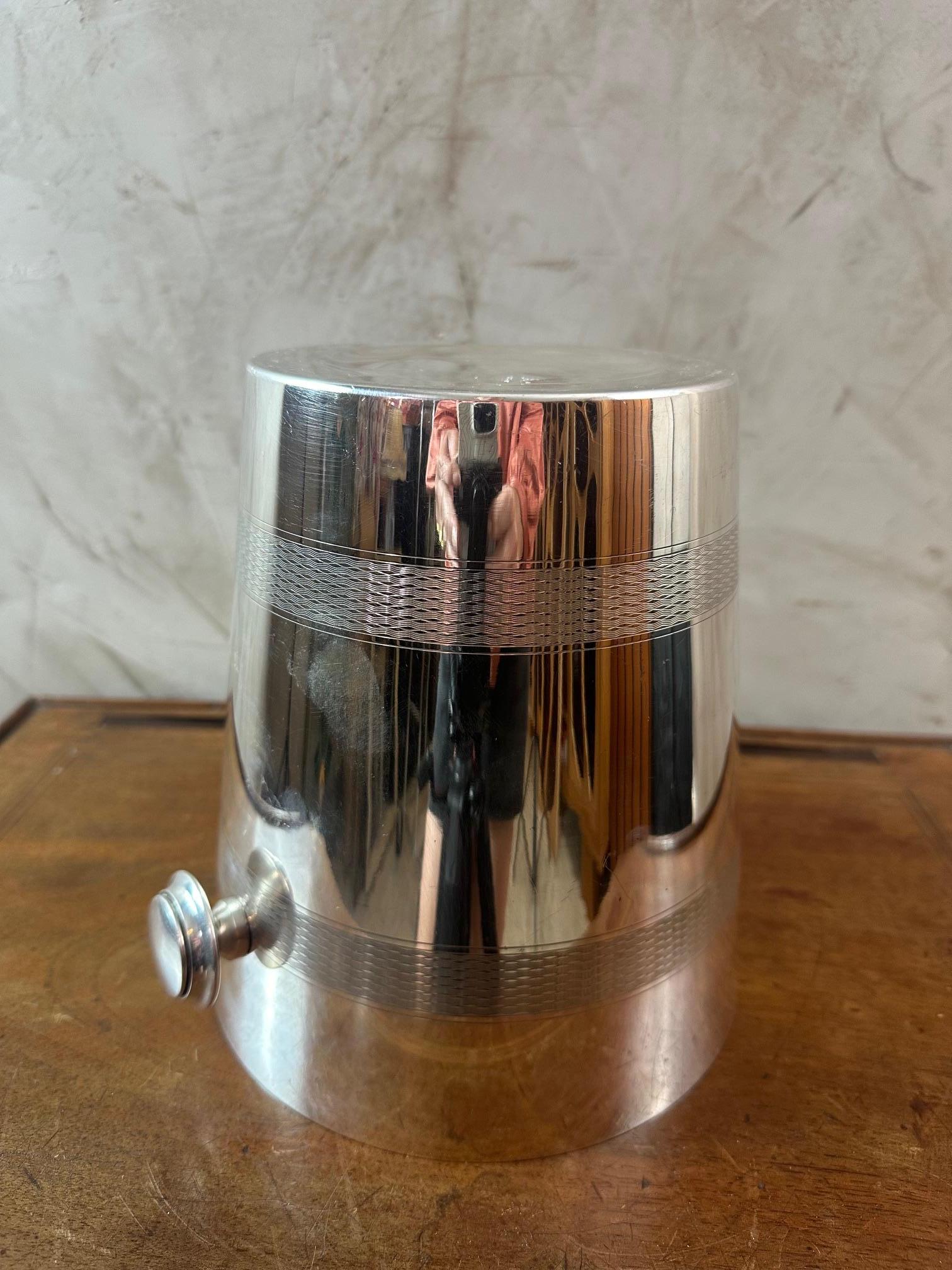 Mid-century French Silver Plate Champagne Bucket, 1960s For Sale 3