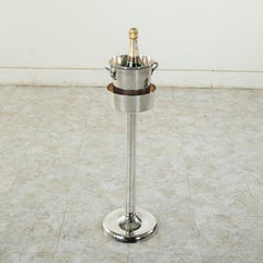 Midcentury French Silver Plate Champagne Bucket Stand with Insert