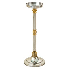 Cubitera francesa de mediados de siglo para champán, de plata chapada, con soporte de cromo y latón