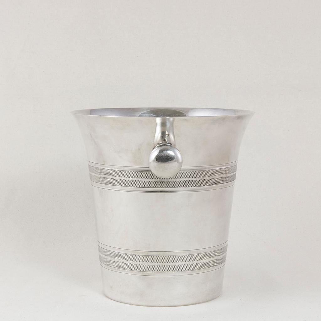 20th Century Mid-Century French Silver Plate Champagne Bucket with Maker's Mark