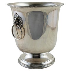 Mid-Century French Silver Plate Magnum Champagne Bucket with Lion Heads