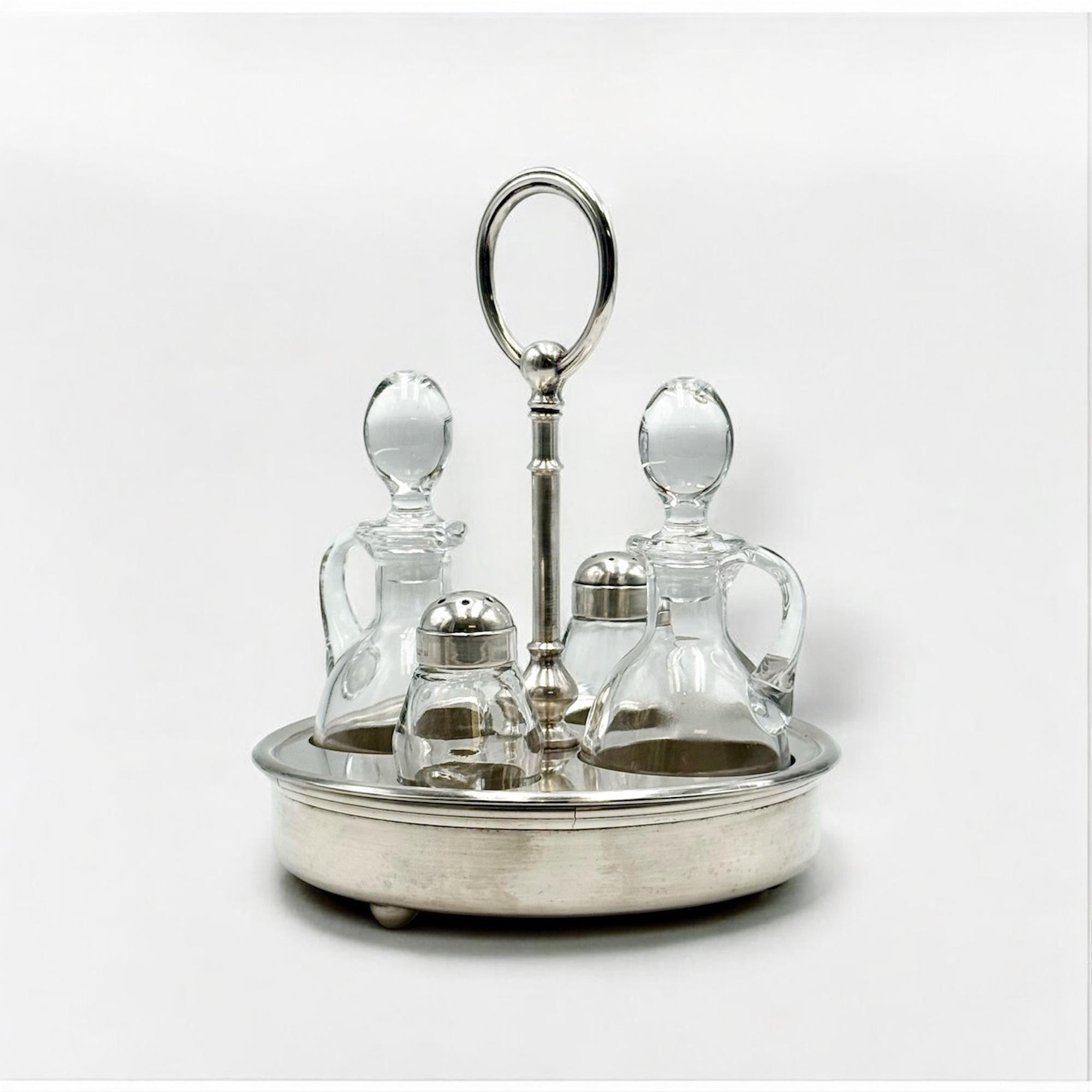 Milieu du XXe siècle Service à condiments en métal argenté du milieu du siècle par Christofle, années 1950 en vente