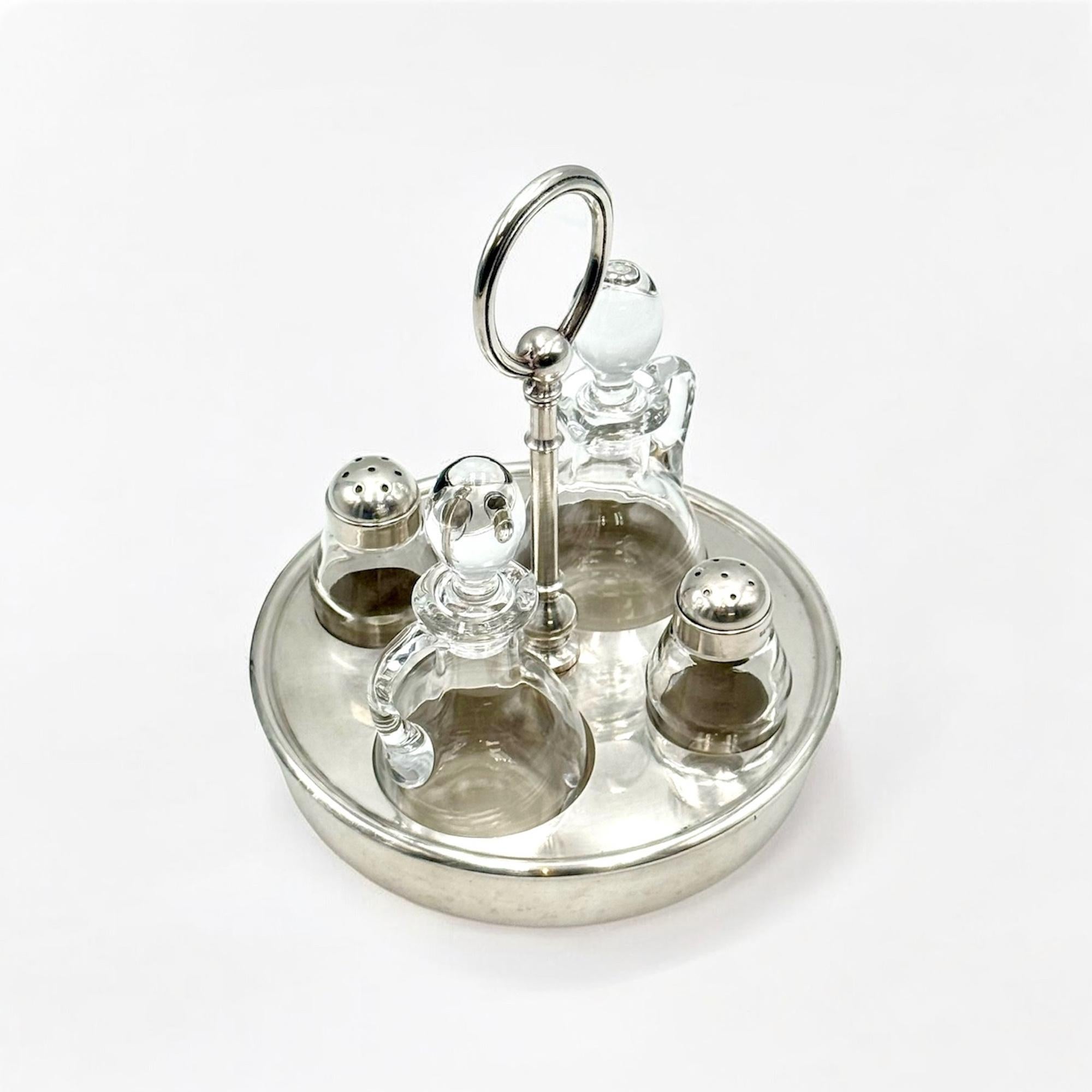 Plaqué argent Service à condiments en métal argenté du milieu du siècle par Christofle, années 1950 en vente