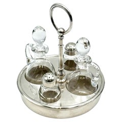 Service à condiments en métal argenté du milieu du siècle par Christofle, années 1950