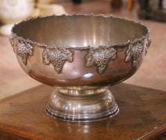 Mid-Century French Silver-Plated Wine Chiller with Repoussé Grape Motifs