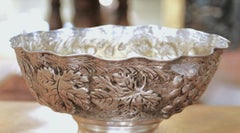 Mid-Century French Silver Plated Wine Cooler with Repousse Grape Motifs