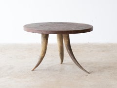 Mid Century French Slate & Cow Horn Table