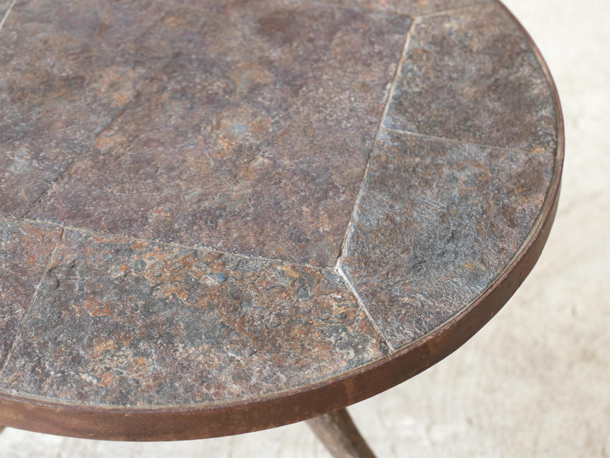 Mid-Century Modern Mid Century French Slate & Cow Horn Table For Sale