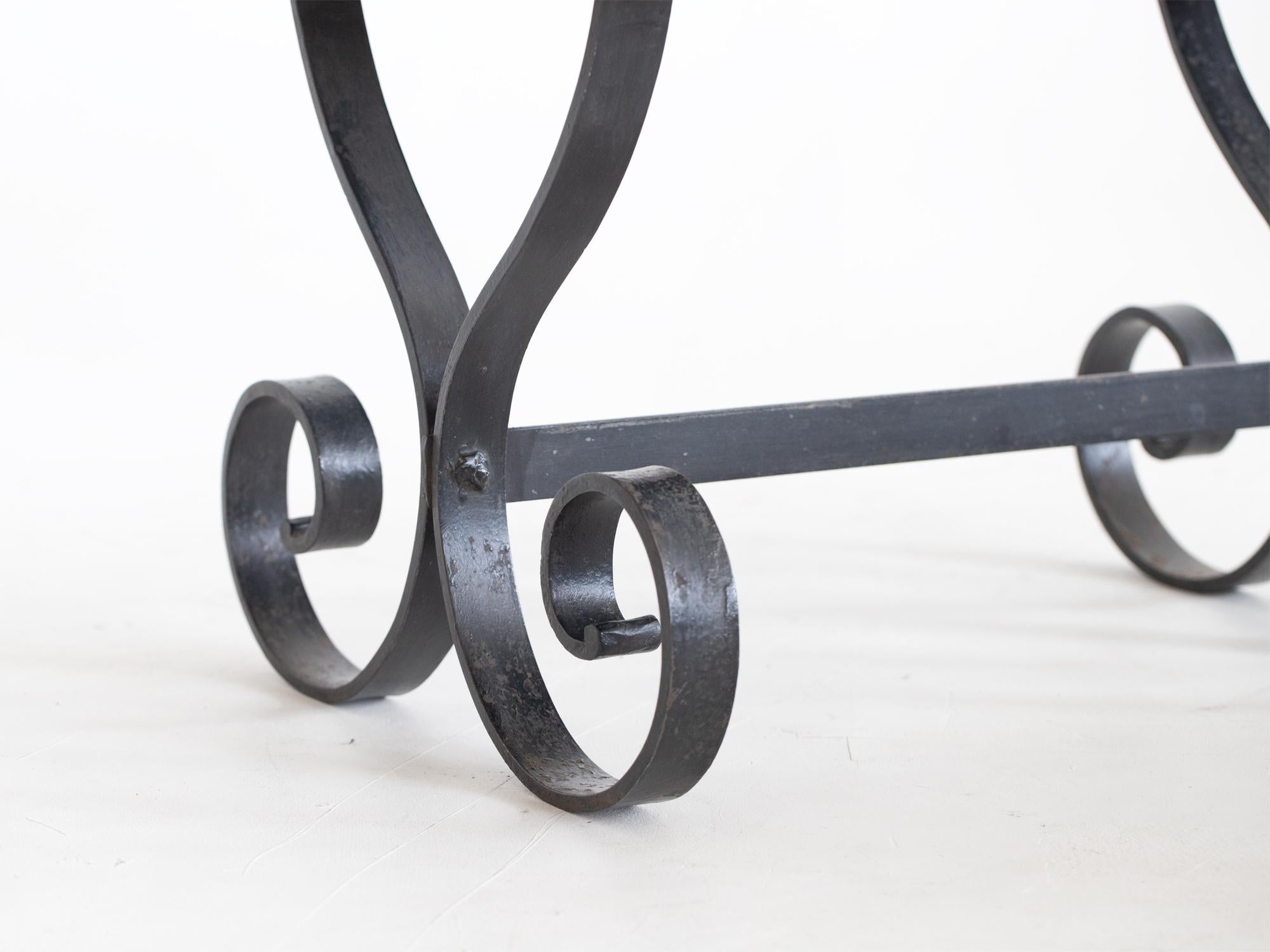 Mid Century French Slate & Iron Coffee Table For Sale 1