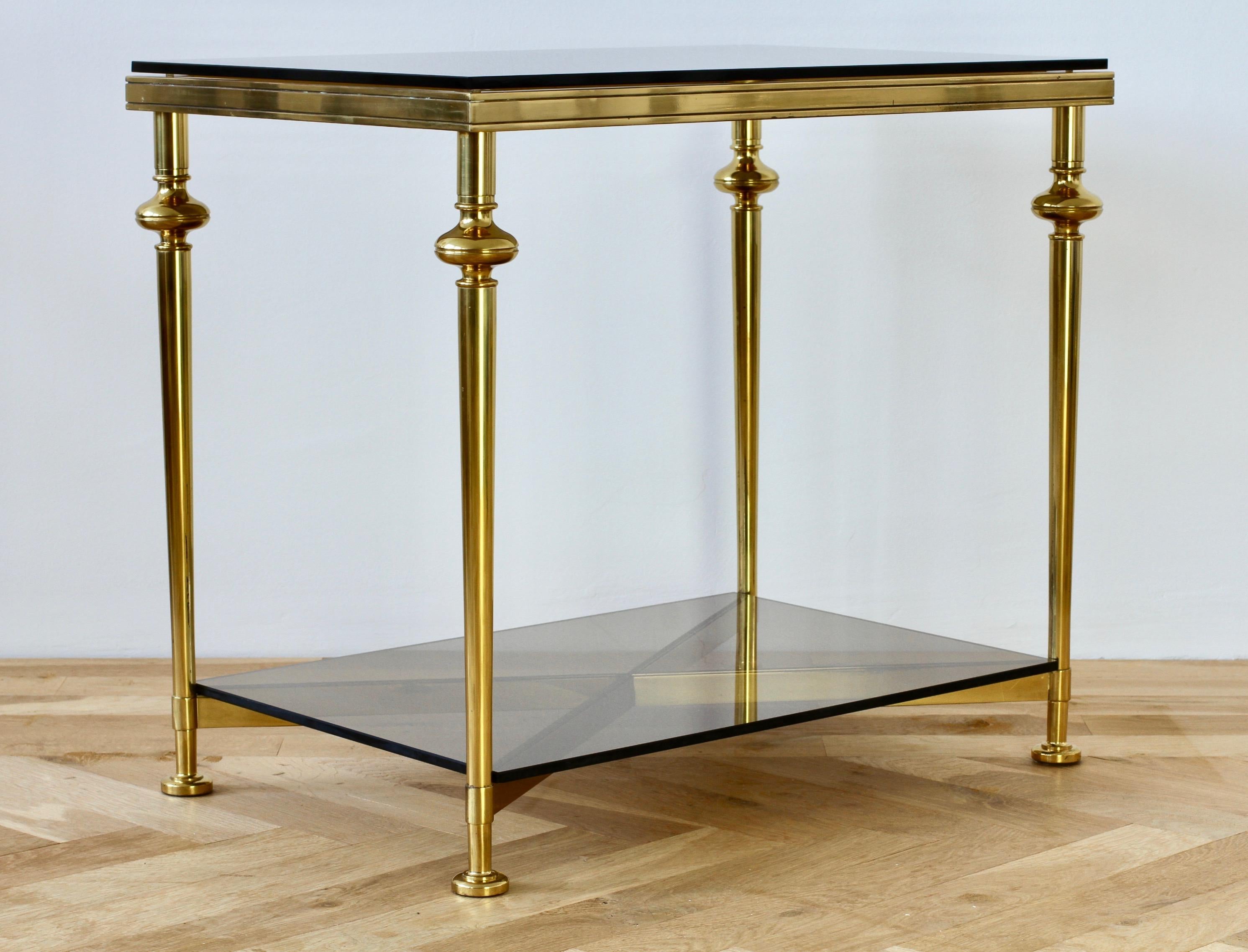 Mid-Century French Solid Cast Brass Side / End Table  1