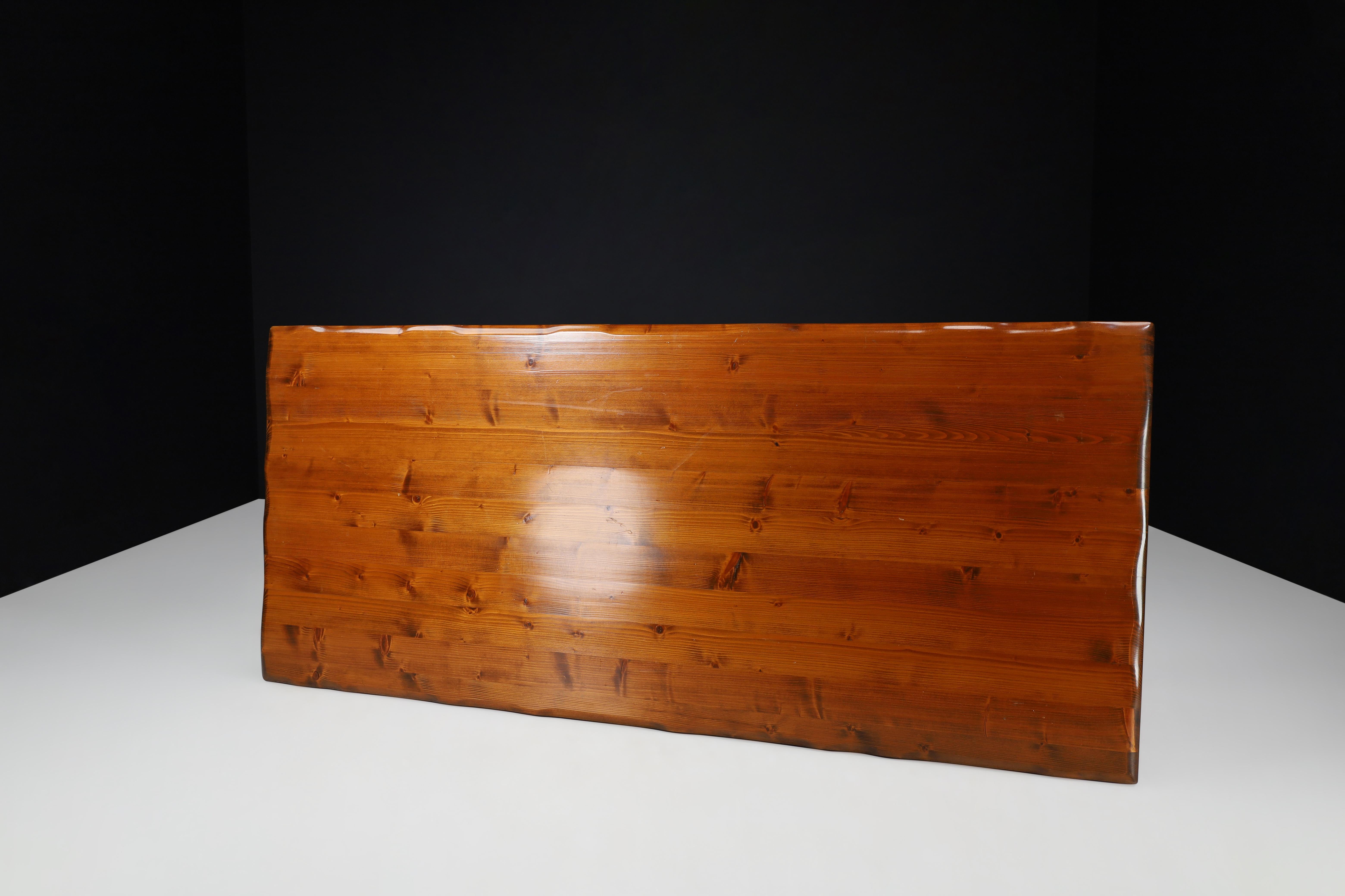 Pin Table de salle à manger en pin massif du milieu du siècle, 1970 en vente