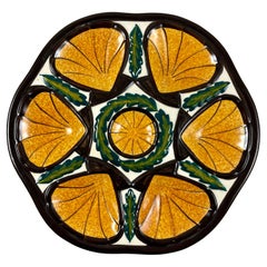 Vintage Mid-Century French St. Jean de Bretagne Orange Scallop Shell Oyster Plate