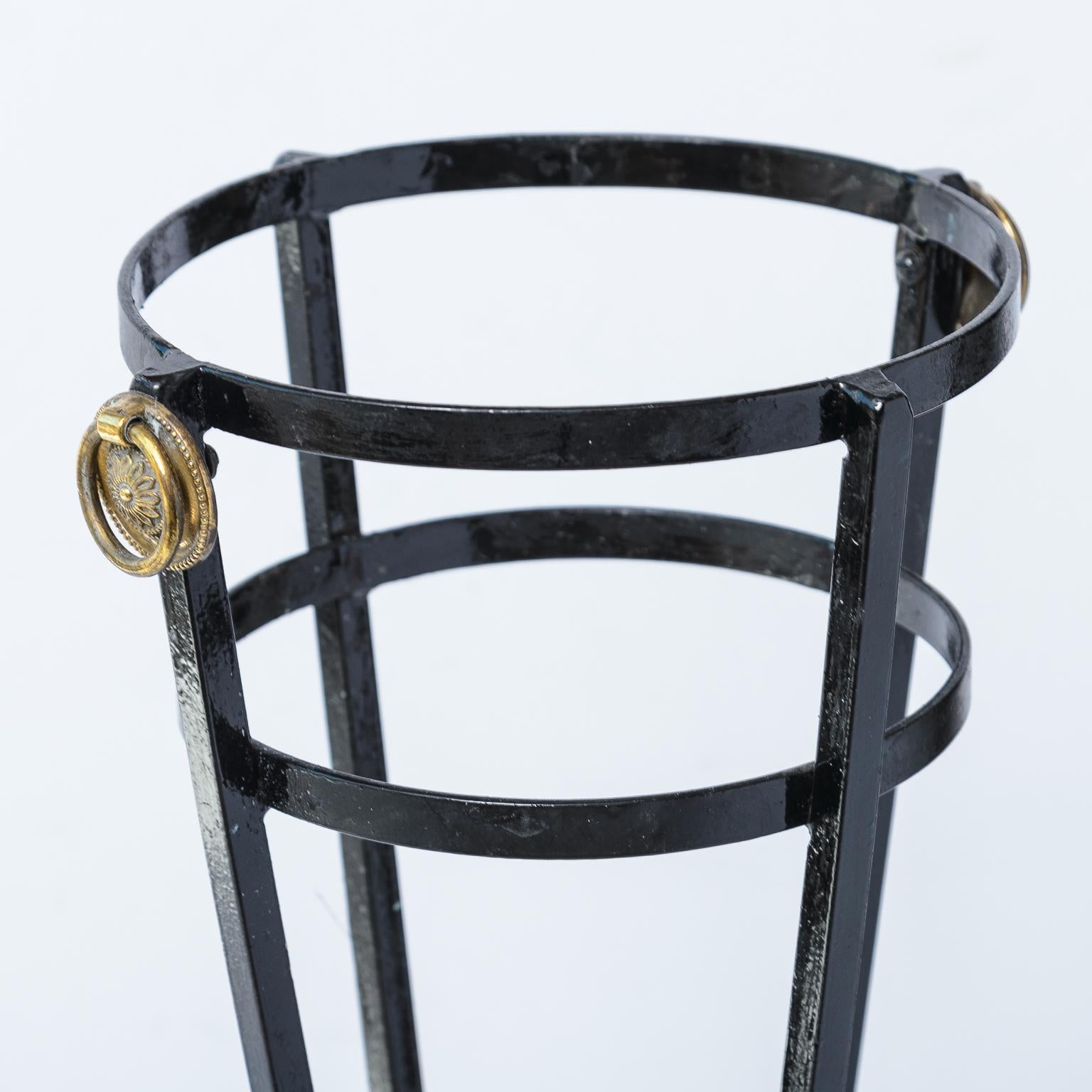 Mid-Century French Standing Ice Bucket Holder & Ice Bucket In Good Condition In West Palm Beach, FL