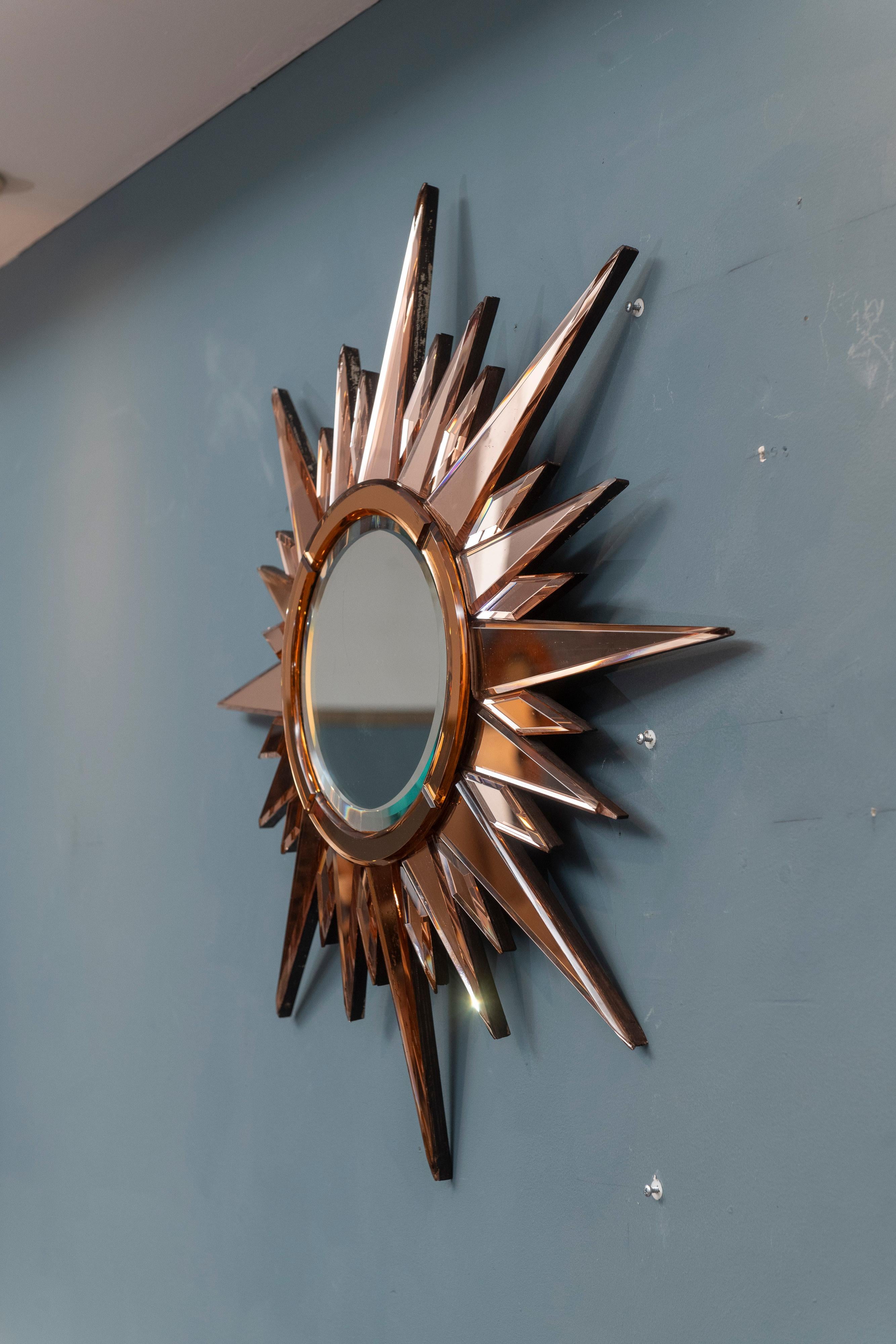 Mid-Century Modern Mid-Century French Starburst Wall Mirror