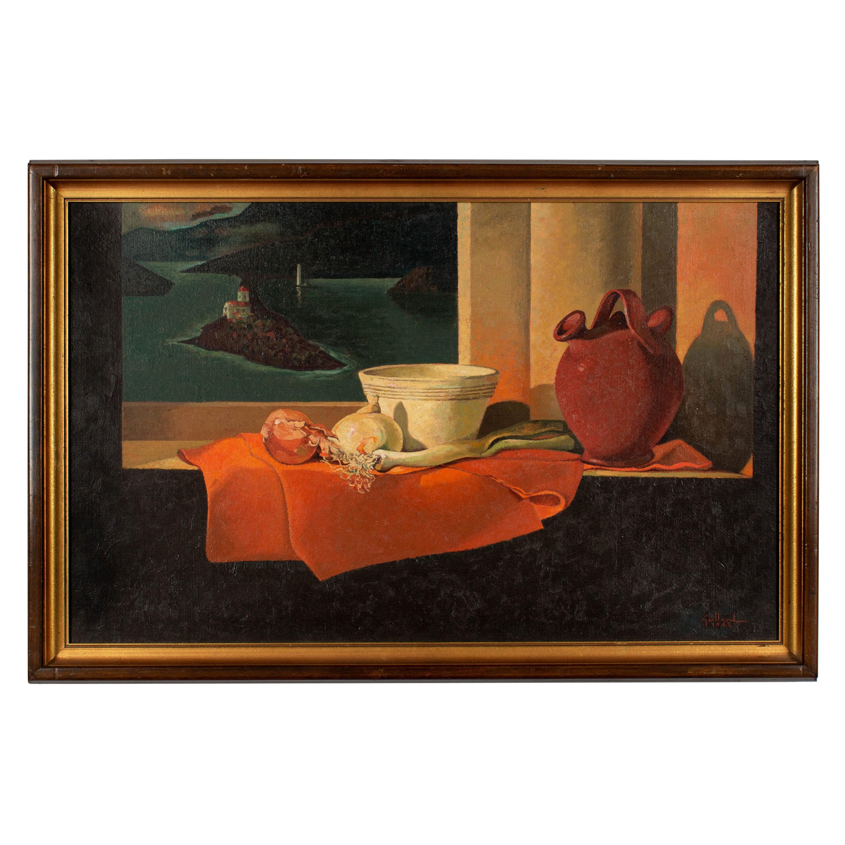 Nature morte française du milieu du siècle par Hubert Gaillard en vente