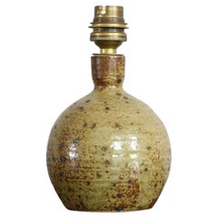 Mid-Century French Stoneware Lamp by La Borne Potters Signed Baudart circa 1970