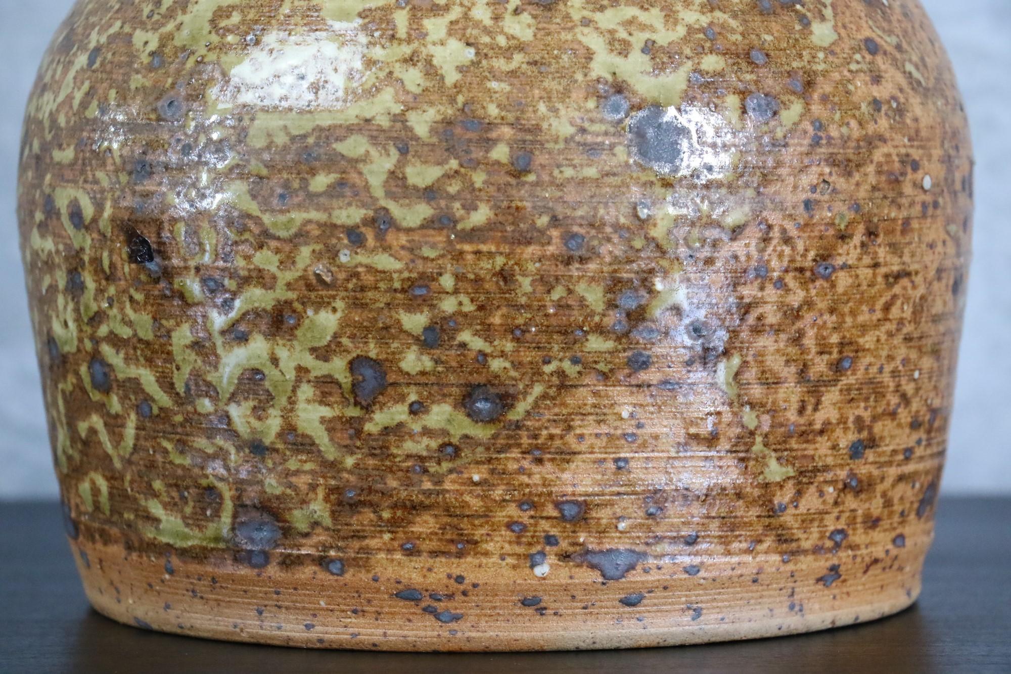 Enameled Mid-Century French Stoneware Vase by Gustave Tiffoche, La Borne Potters, 1960s