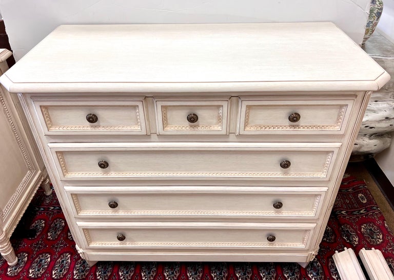 French Style Cream Distressed Tall Chest of Drawers by Louis J. Solomon at  1stDibs | french style cream tall chest of drawers, cream distressed  furniture, tall cream chest of drawers