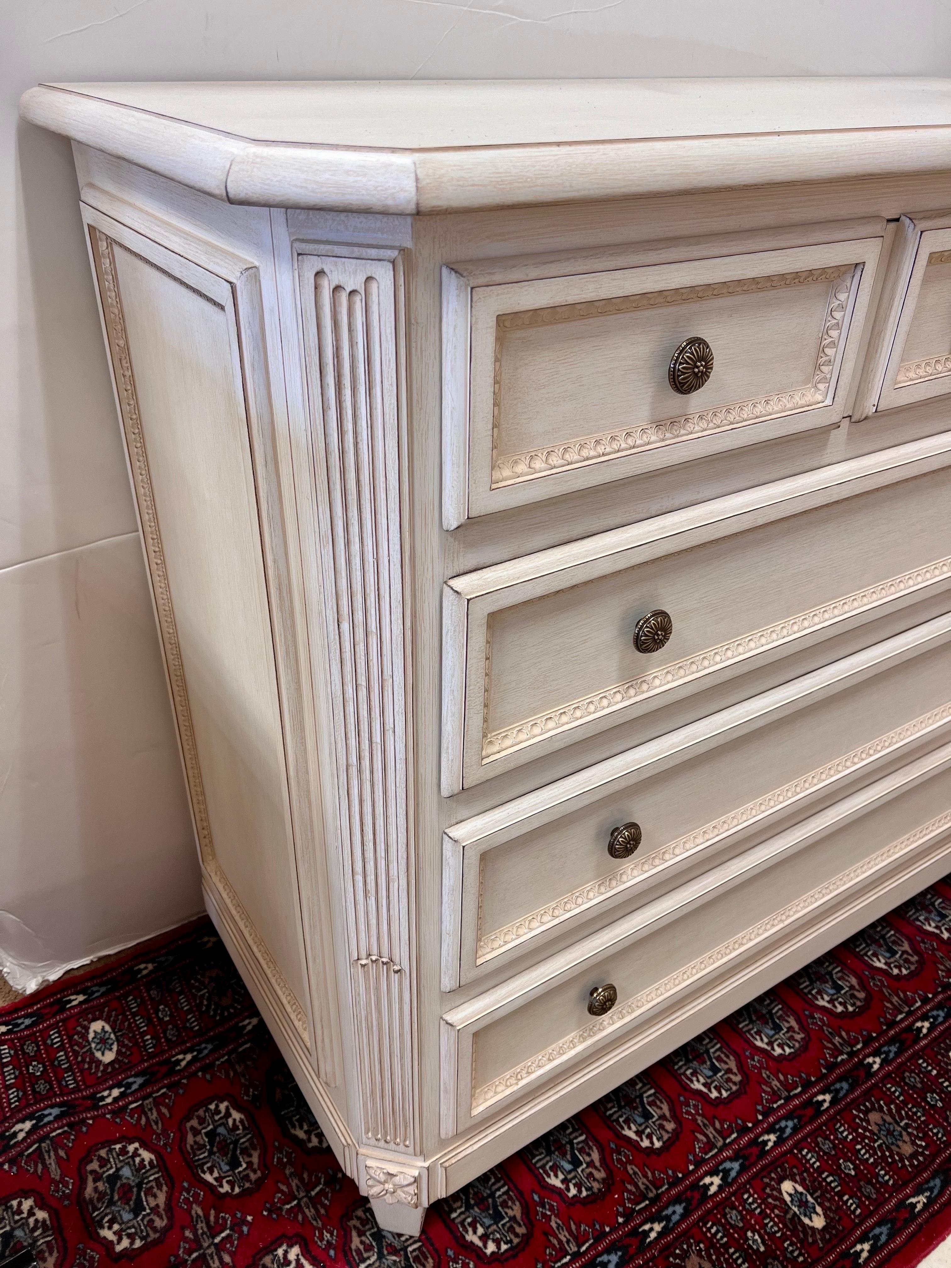 french style cream tall chest of drawers