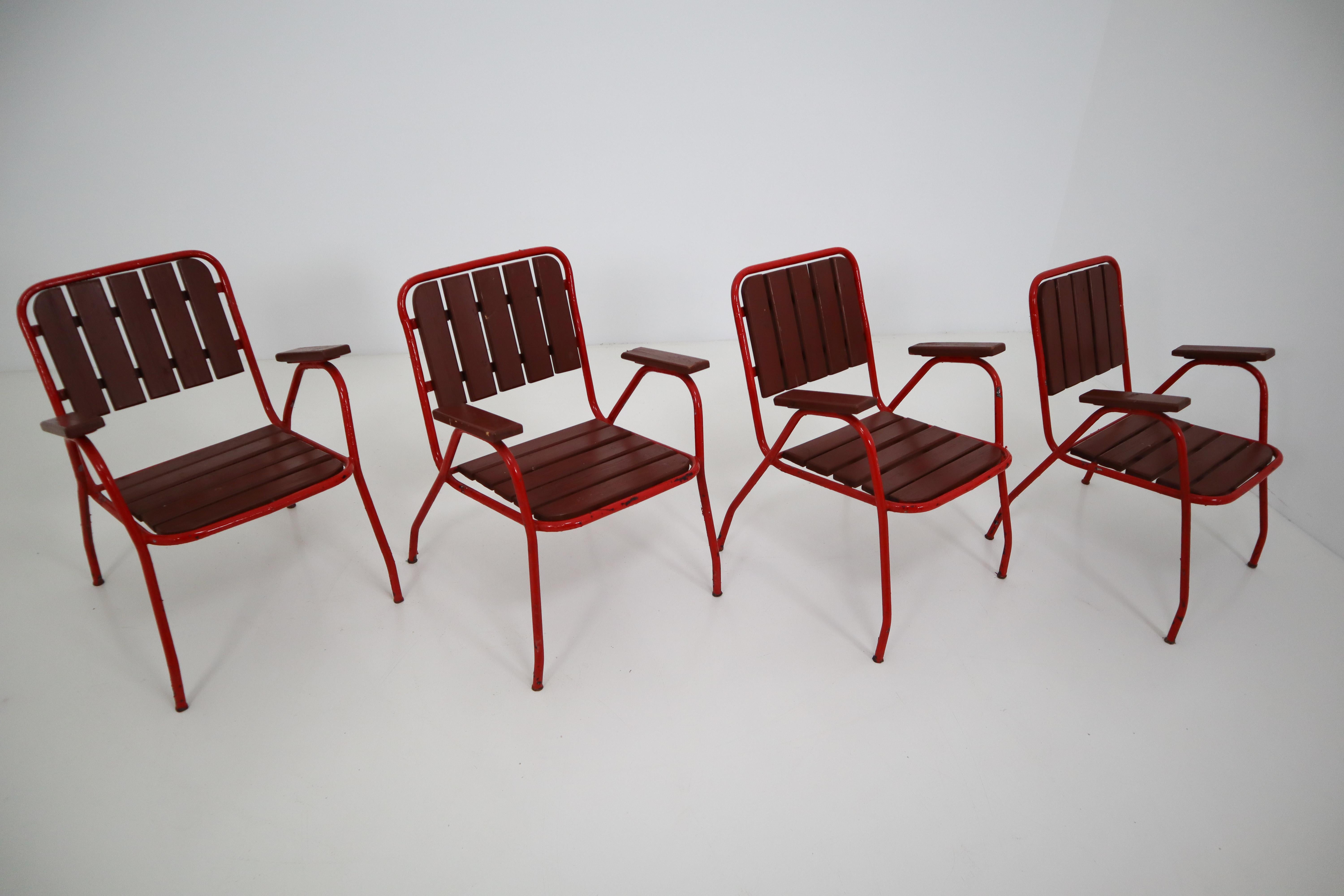 Mid-Century French Style Garden Chairs, 1970s 3