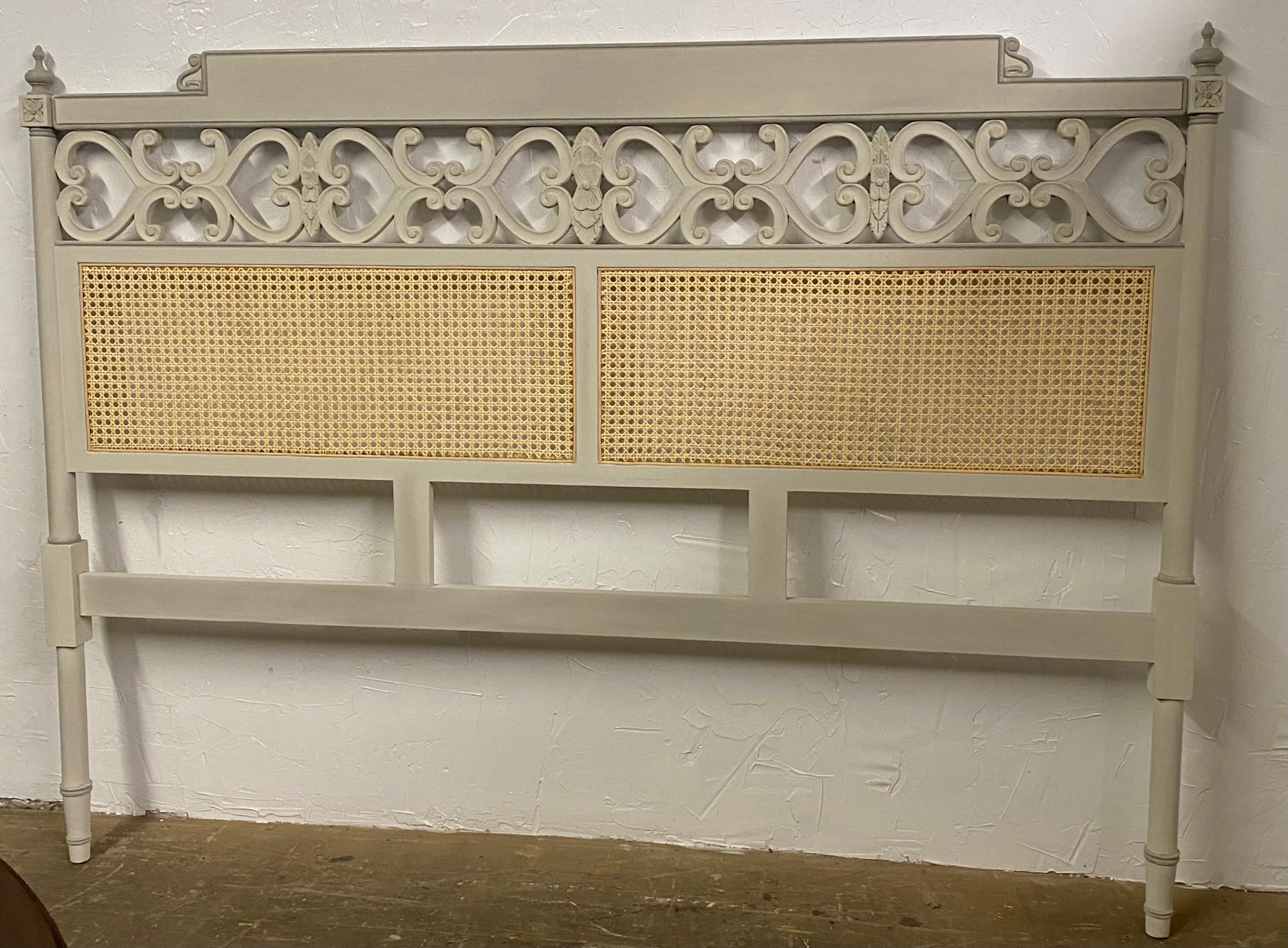 Mid-Century Modern Mid-Century French Style King Size Painted Headboard